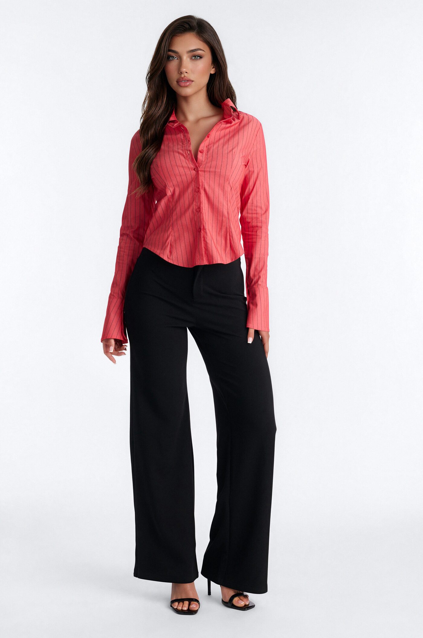 No Time To Chat Striped Poplin Shirt - Red/combo