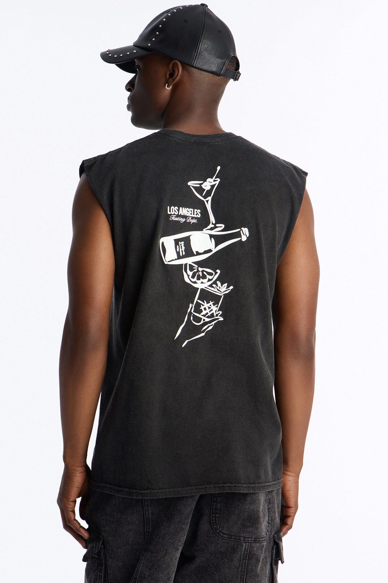 Los Angeles Martini Vintage Muscle Tee - Black