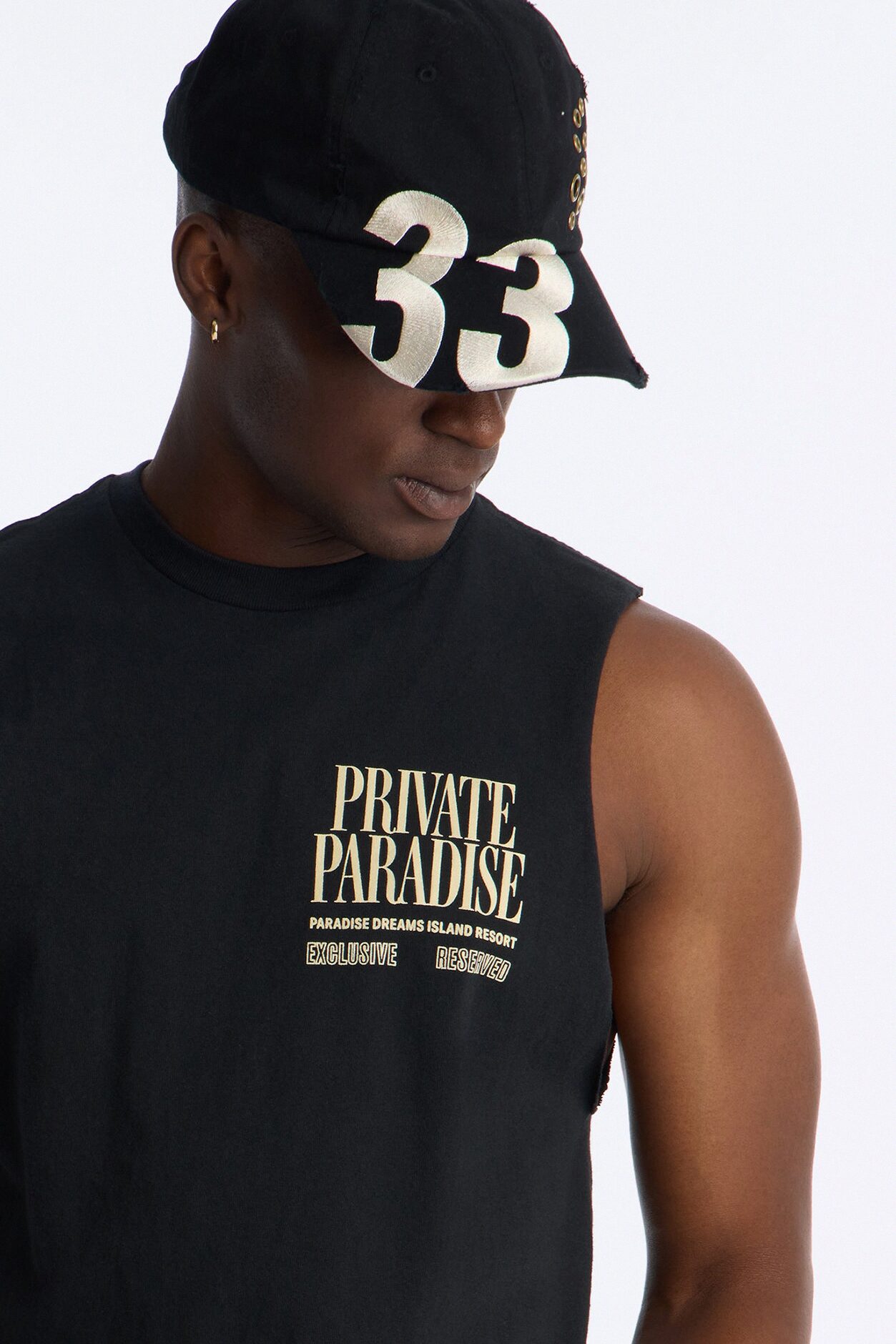 Private Paradise Muscle Tee - Black