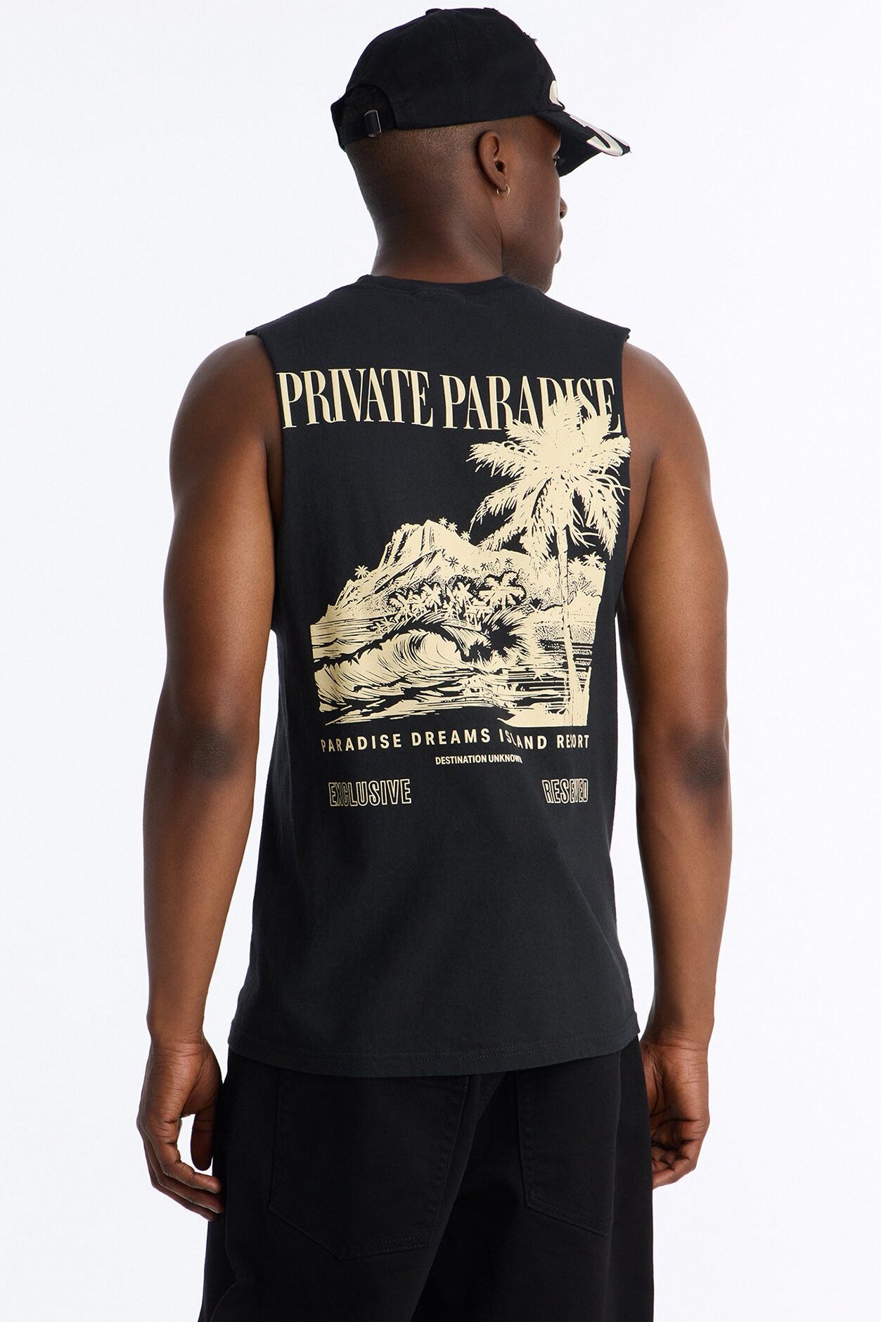 Private Paradise Muscle Tee - Black