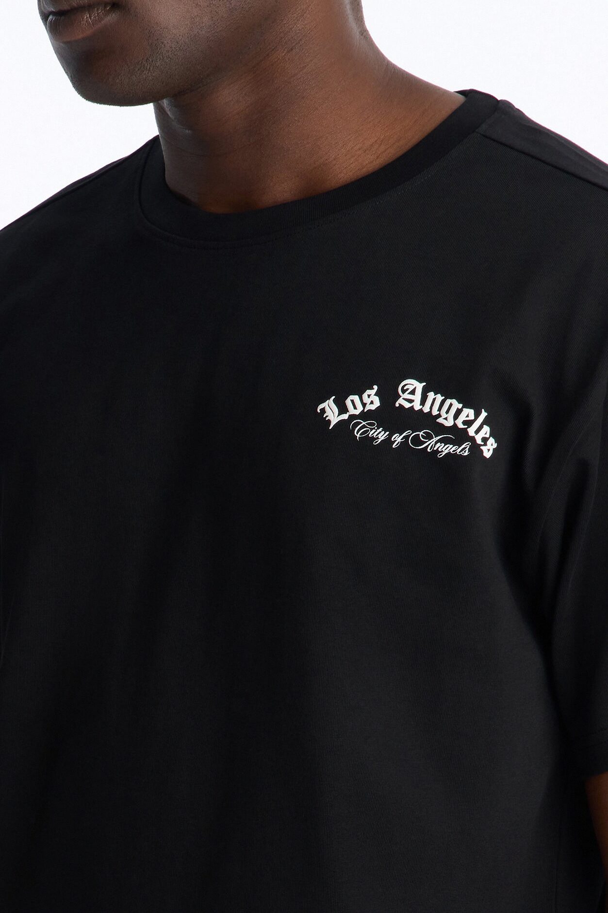 Los Angeles California Heavy Weight Short Sleeve Tee - Black