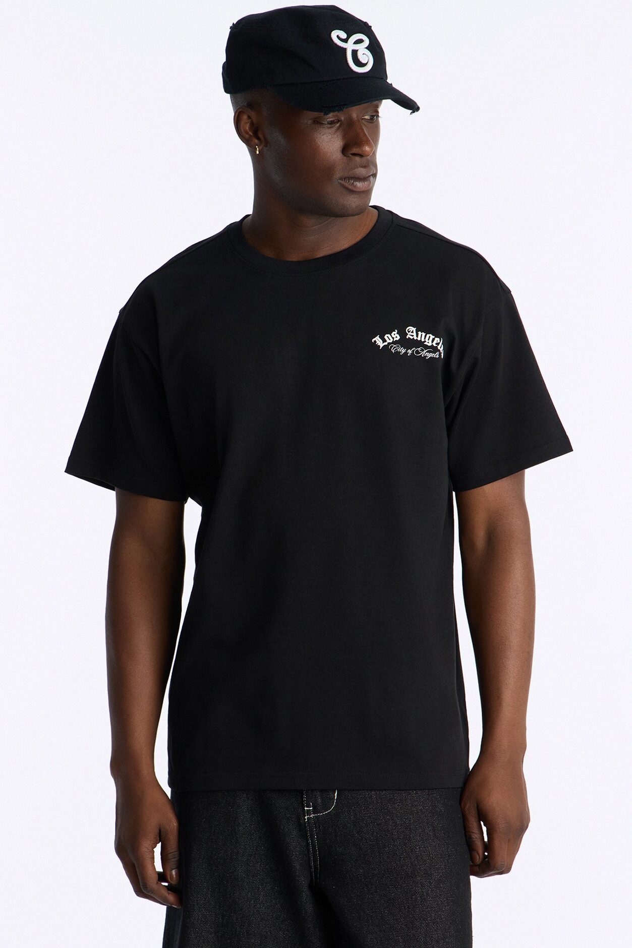 Los Angeles California Heavy Weight Short Sleeve Tee - Black