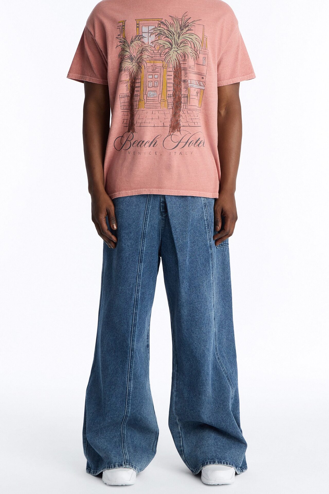 Baggy Crossover Come Again Jean - Medium Wash