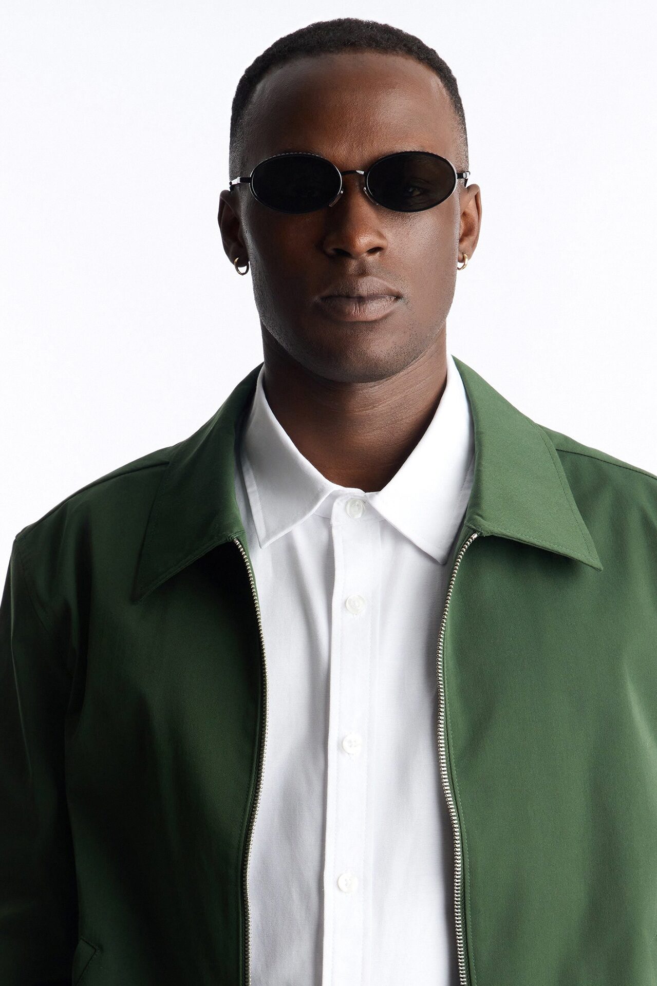 Revived Rhinestone Circular Sunglasses - Black