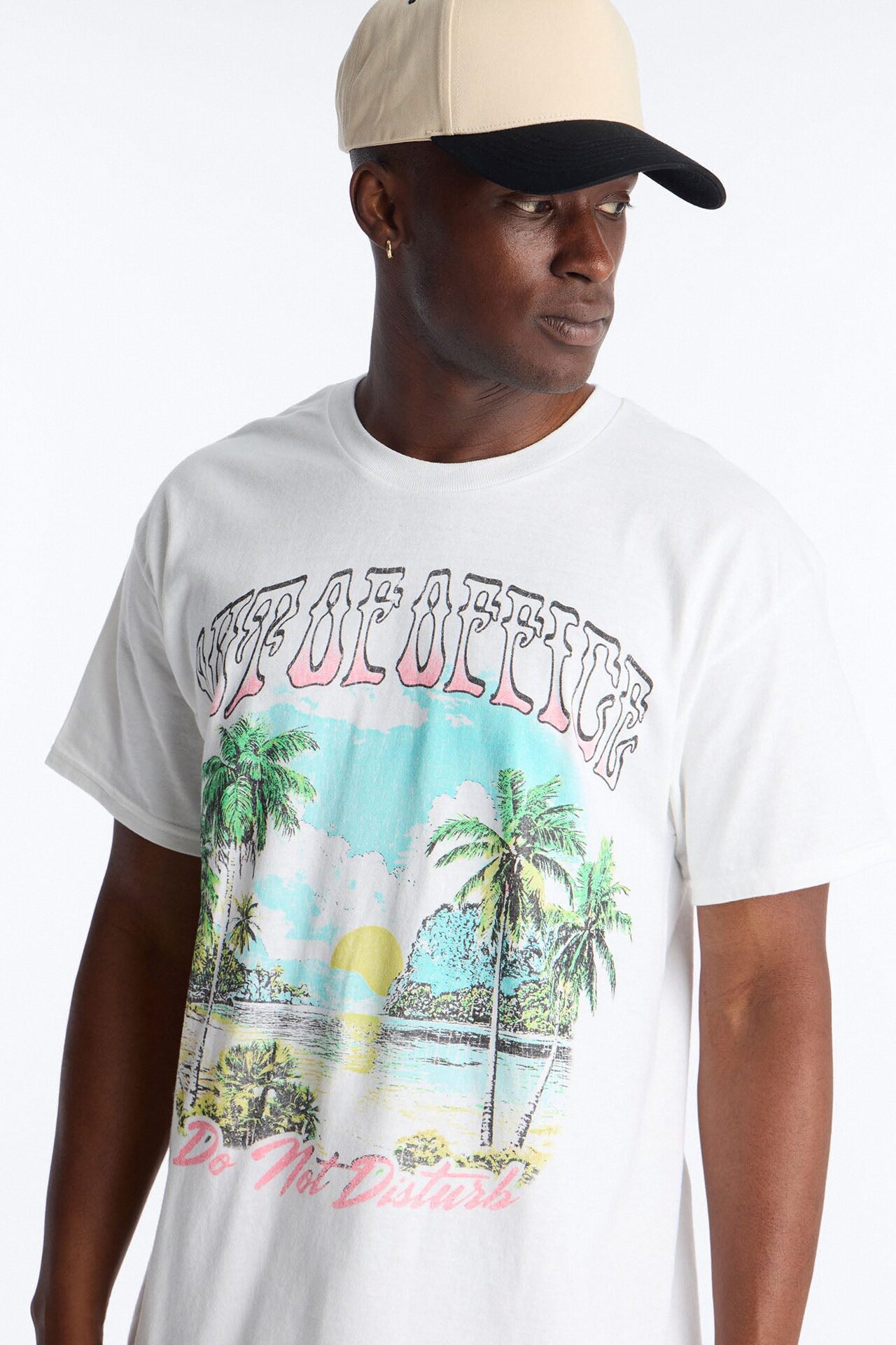 Out Of Office Do Not Disturb Oversized Short Sleeve Tee - White