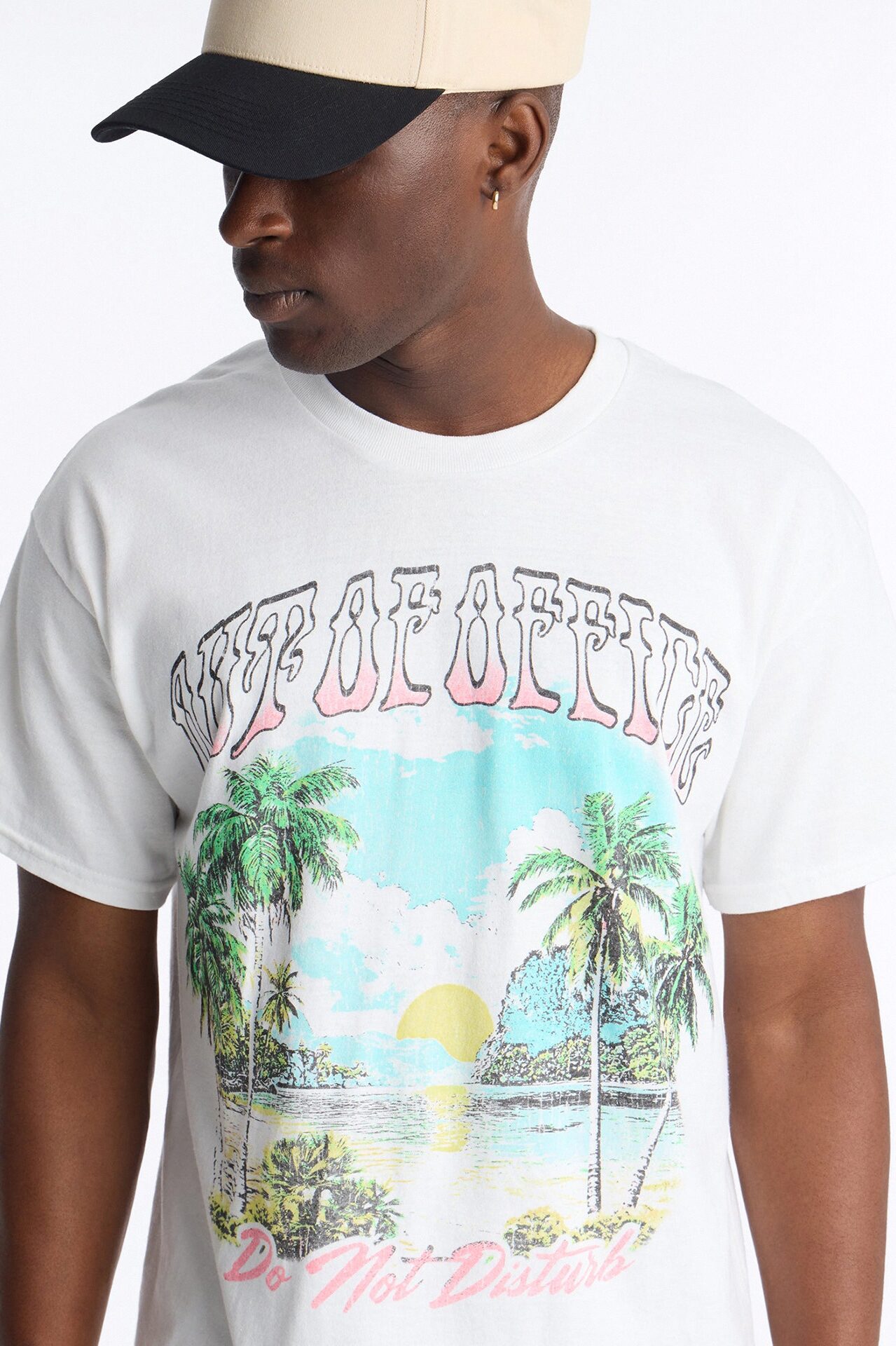 Out Of Office Do Not Disturb Oversized Short Sleeve Tee - White