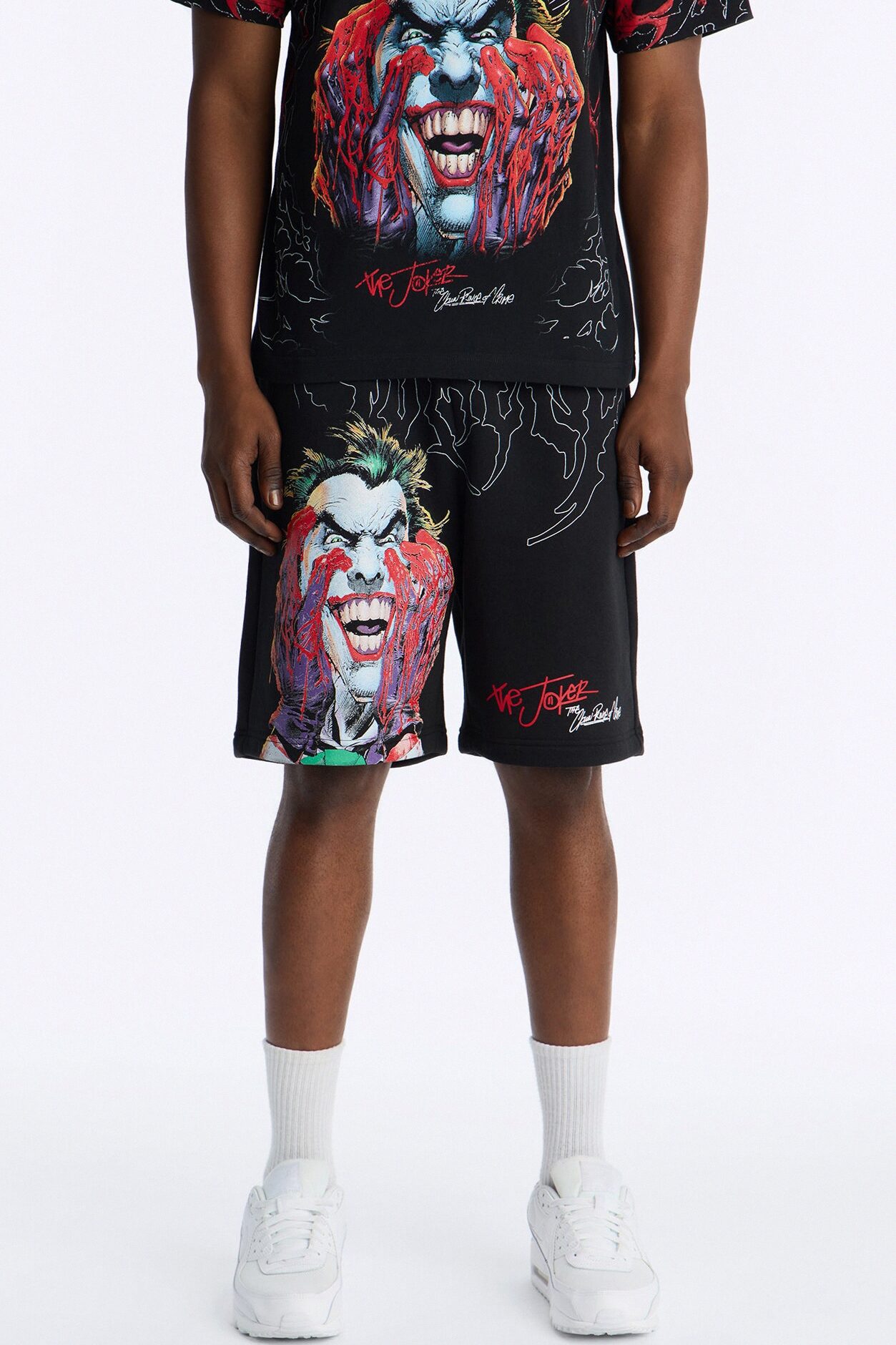 Joker All Over Print Relaxed Sweat Short - Black