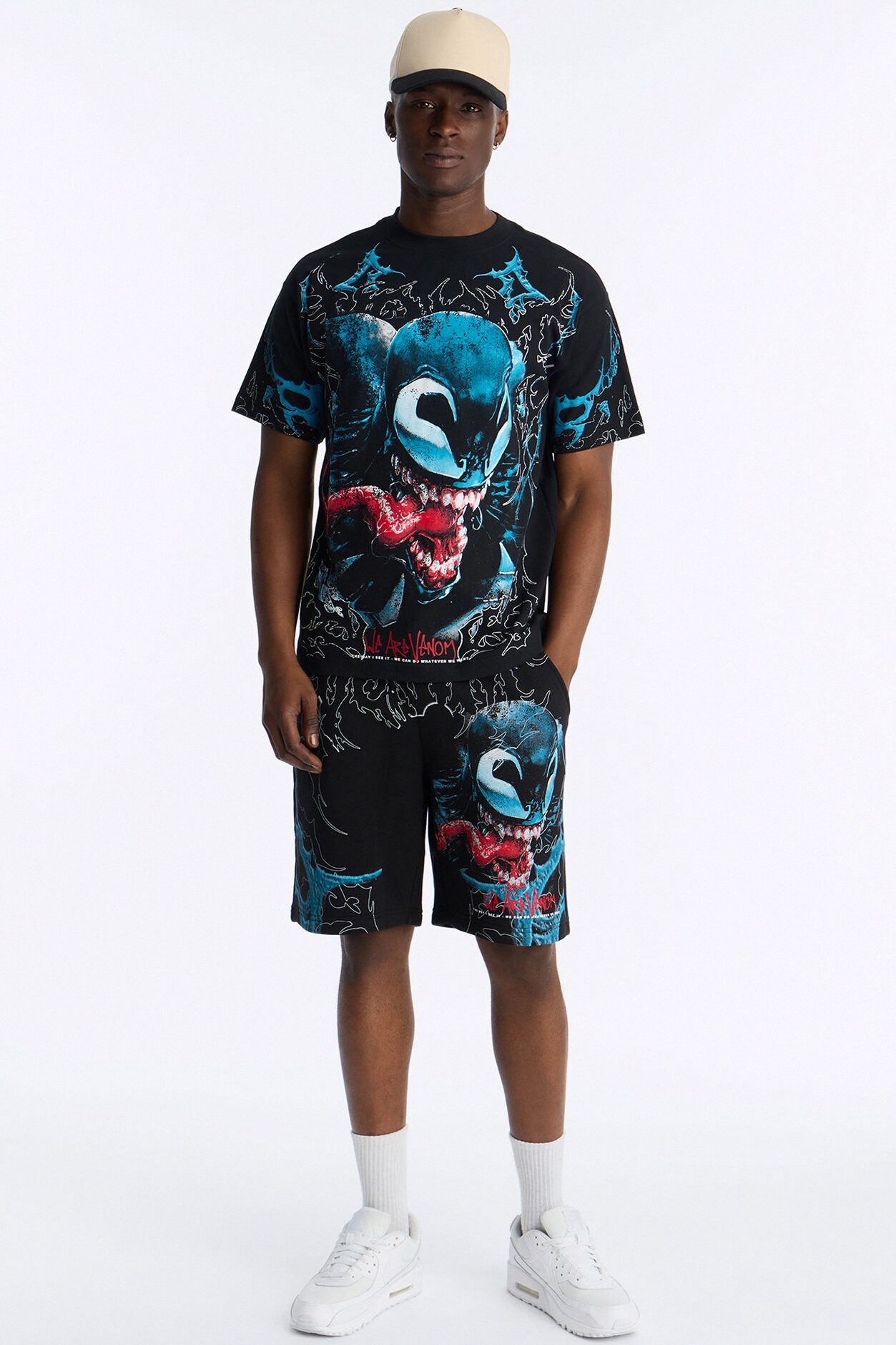 Venom All Over Print Relaxed Sweat Short - Black