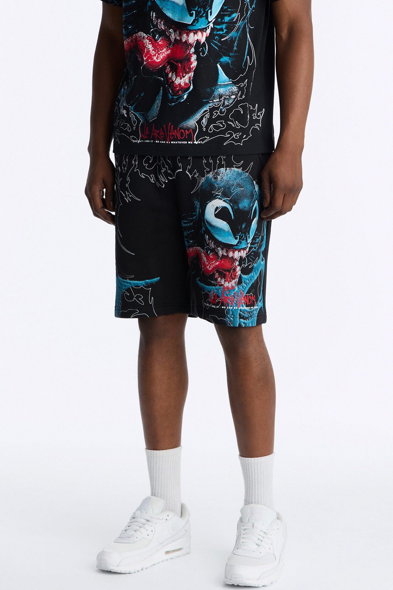 Venom All Over Print Relaxed Sweat Short - Black