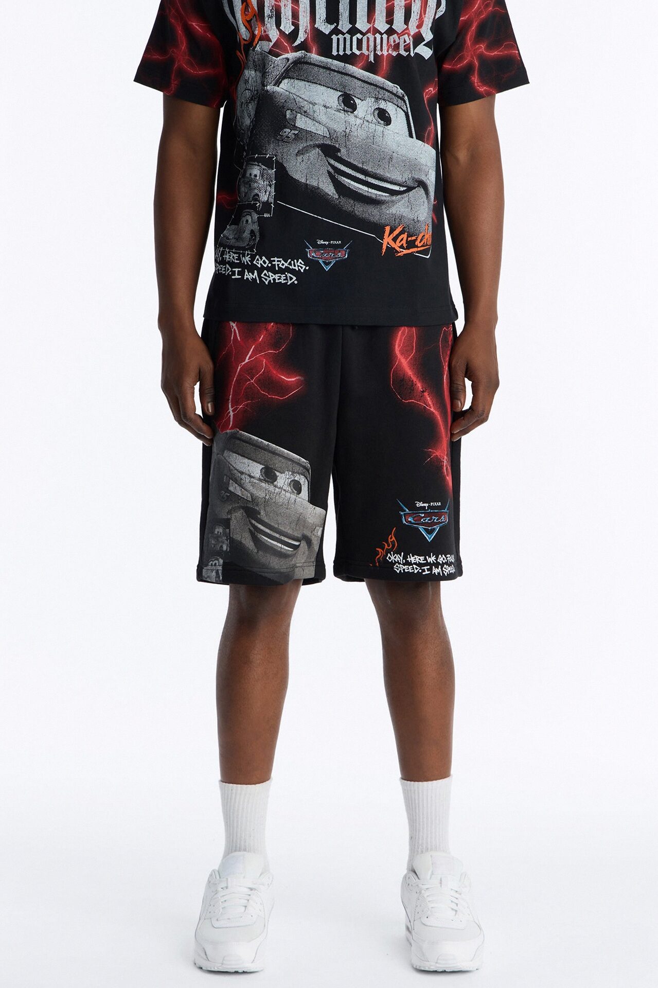 Cars LMQ All Over Print Relaxed Sweat Short - Black
