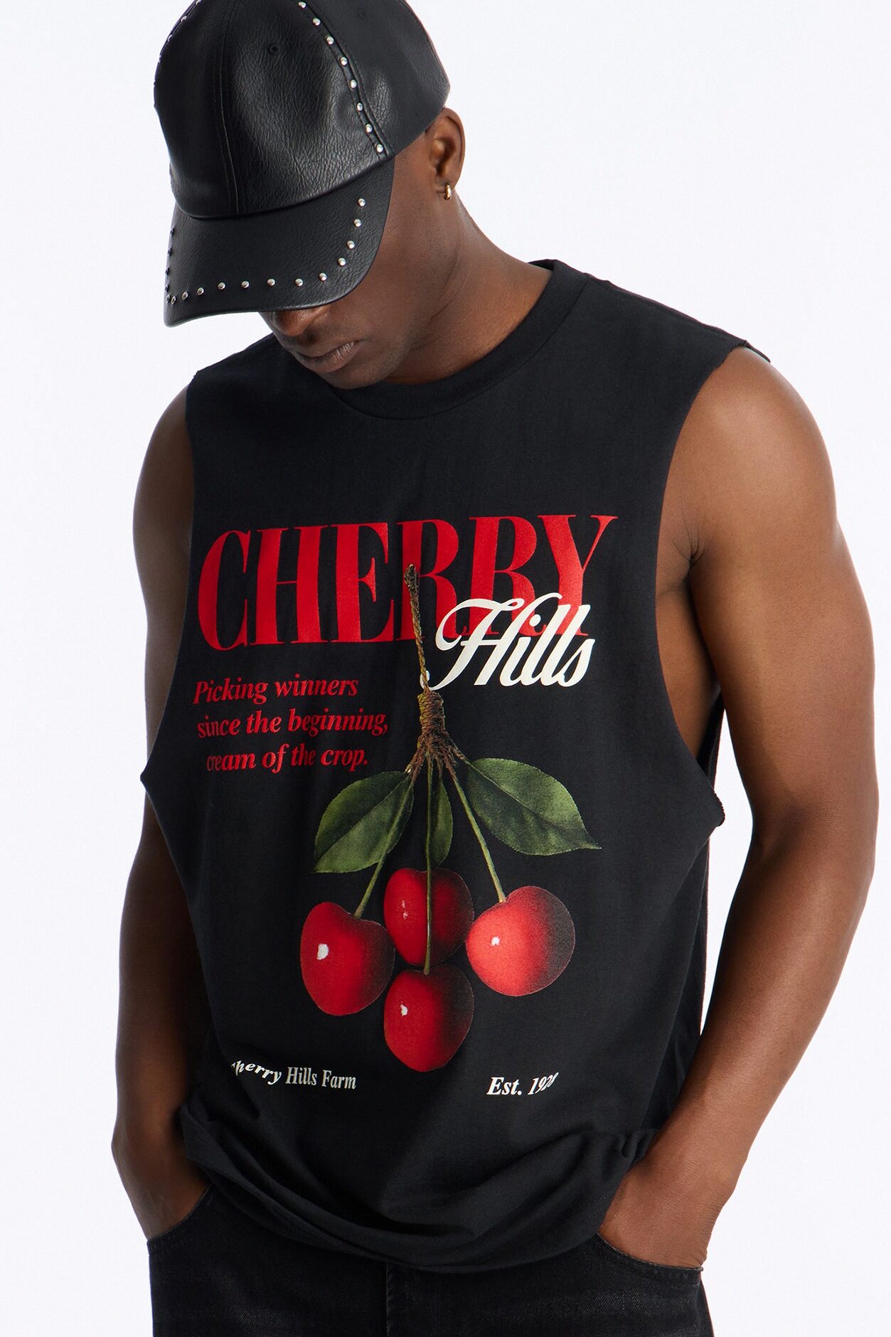 Cherry Hills Oversized Muscle Tee - Black