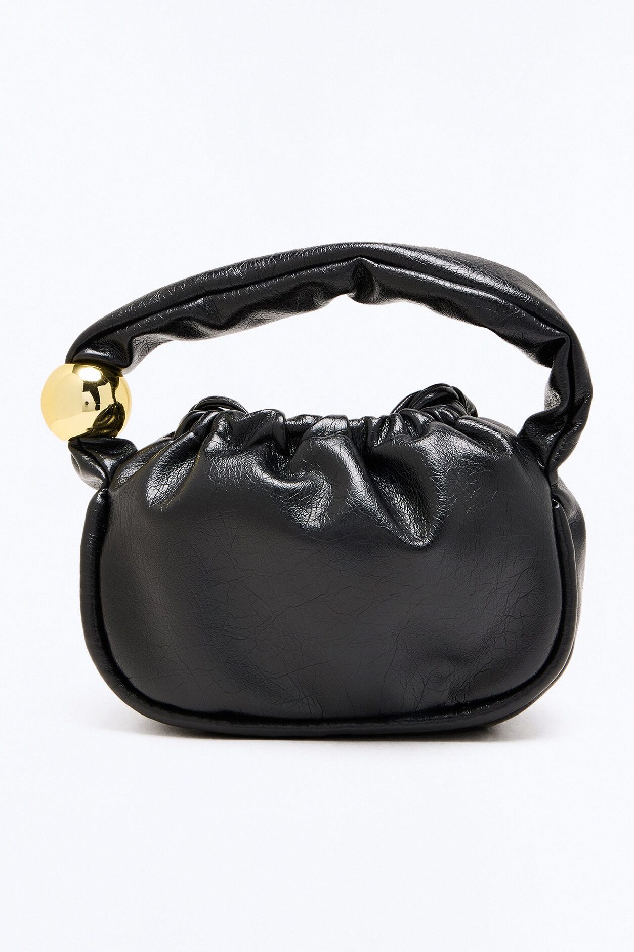 A Little Bit Of Drama Faux Leather Shoulder Handbag - Black