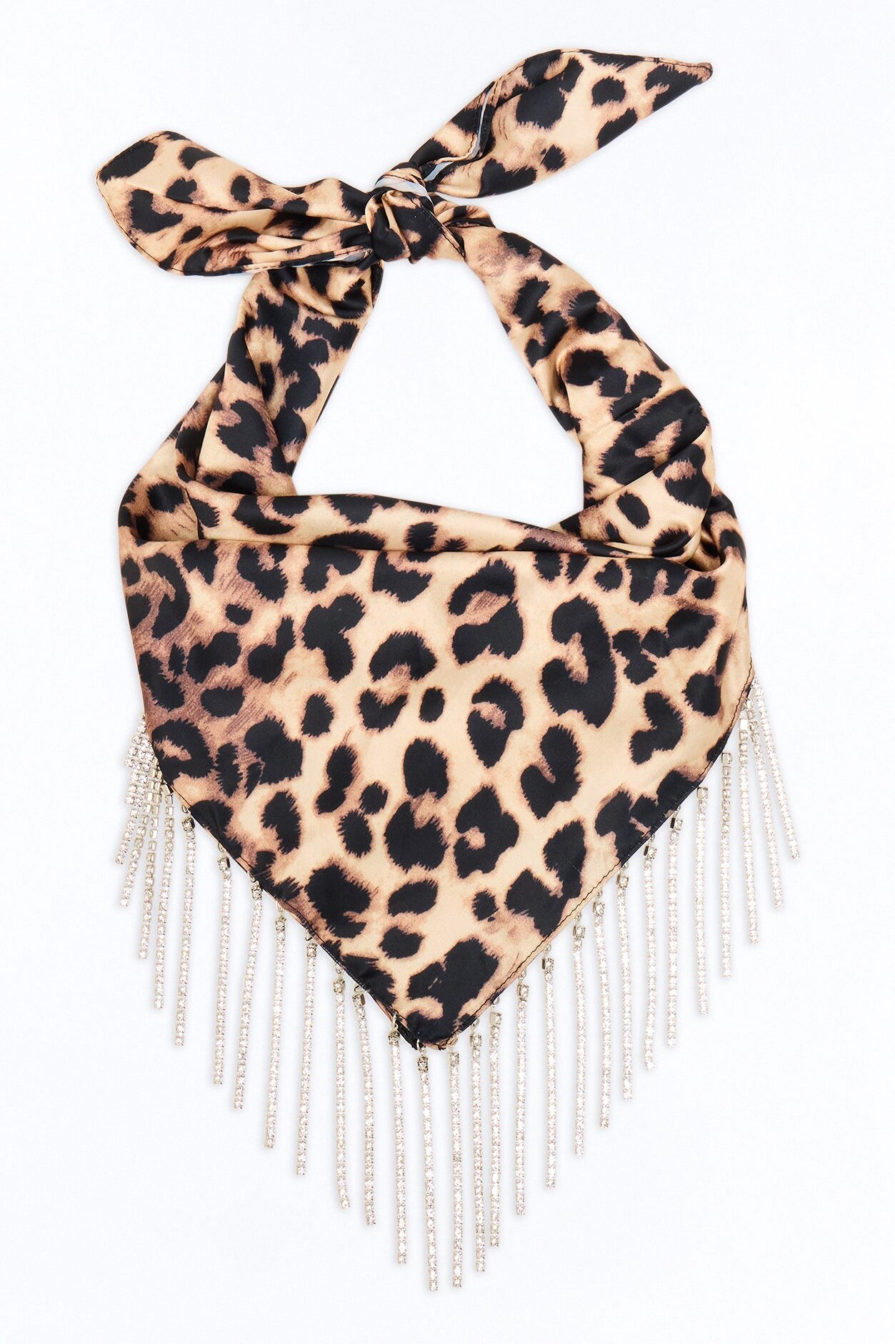 Savage Beauty Fringe Head Scarf - Leopard