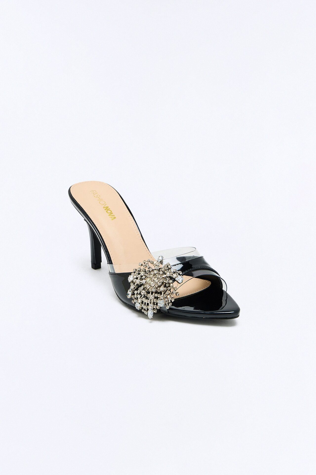 Talitha Rhinestone Patent Heels - Black