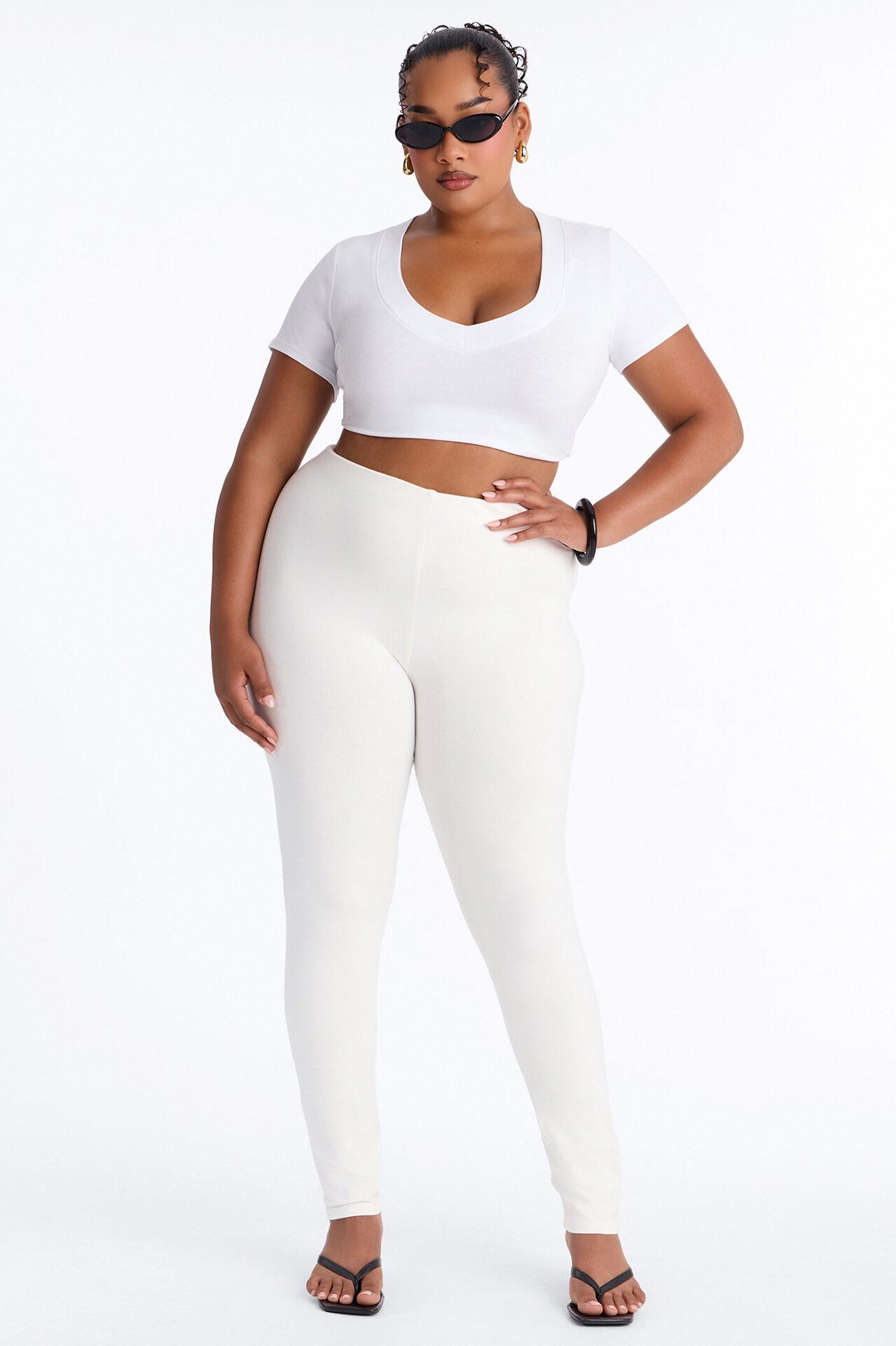 Quinn High Rise Everyday Cotton Legging 29″ - White