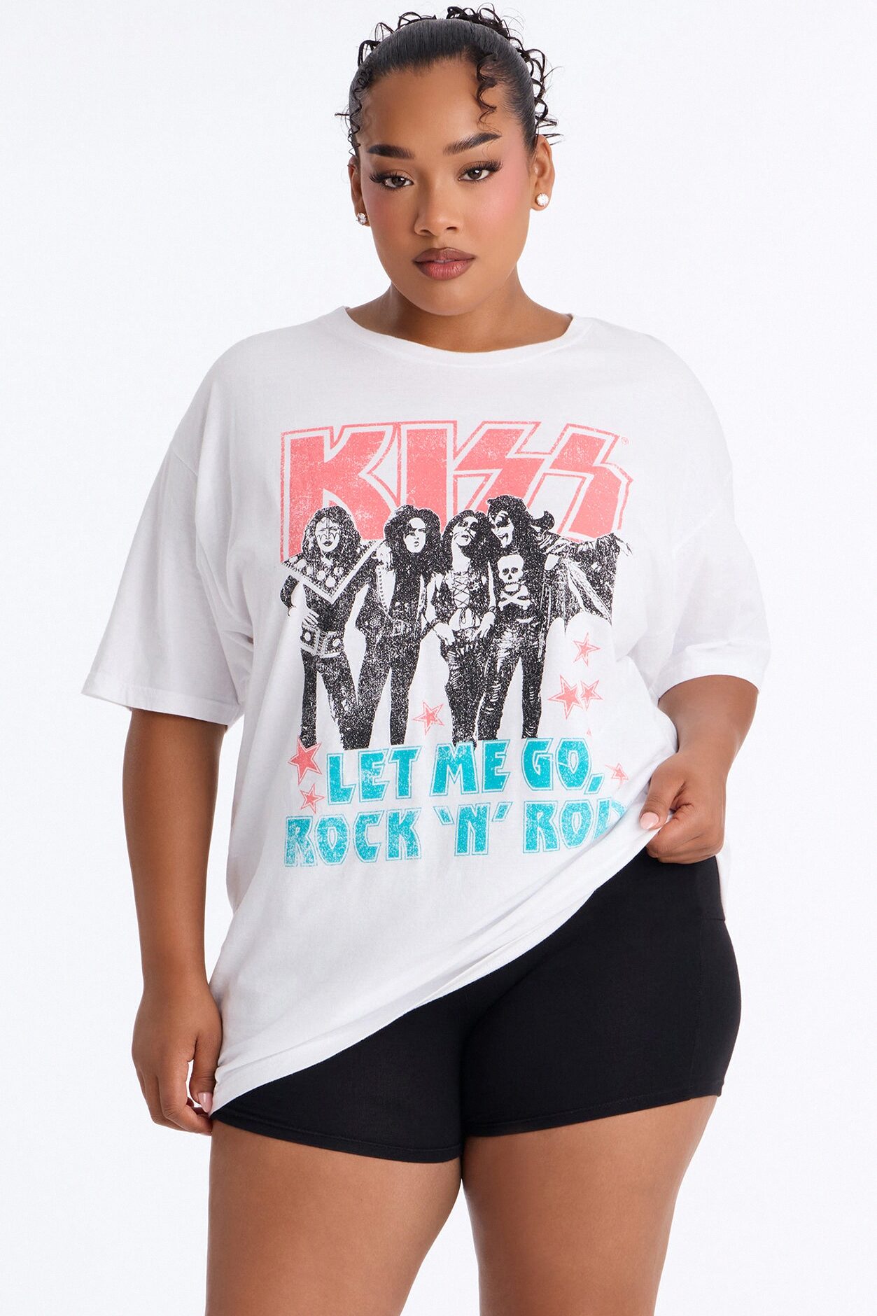 Let Me Go KISS Washed T-Shirt - White