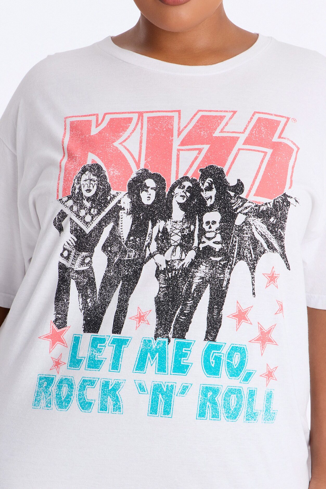 Let Me Go KISS Washed T-Shirt - White
