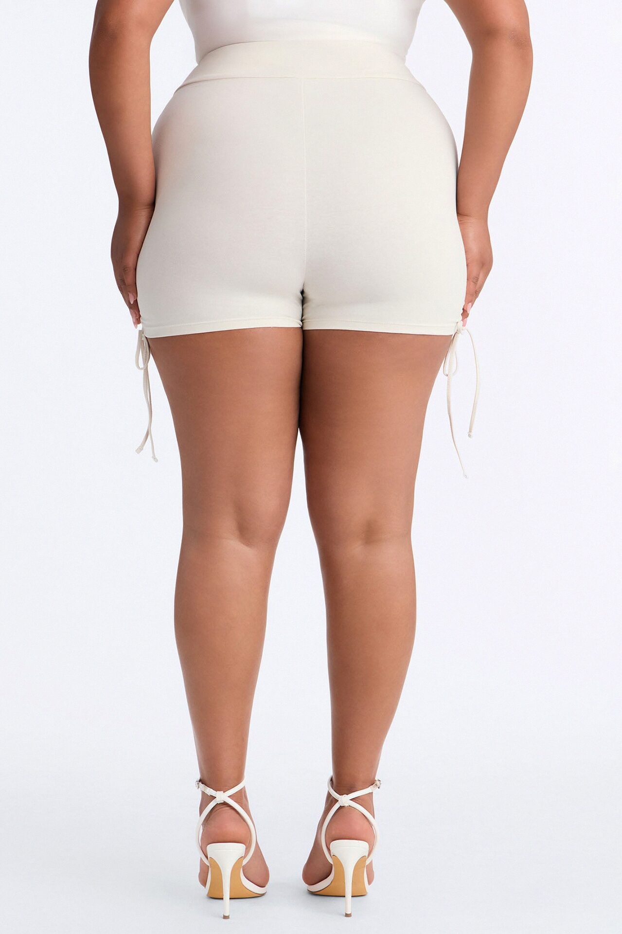 Melanie Ruched Biker Shorts - Stone