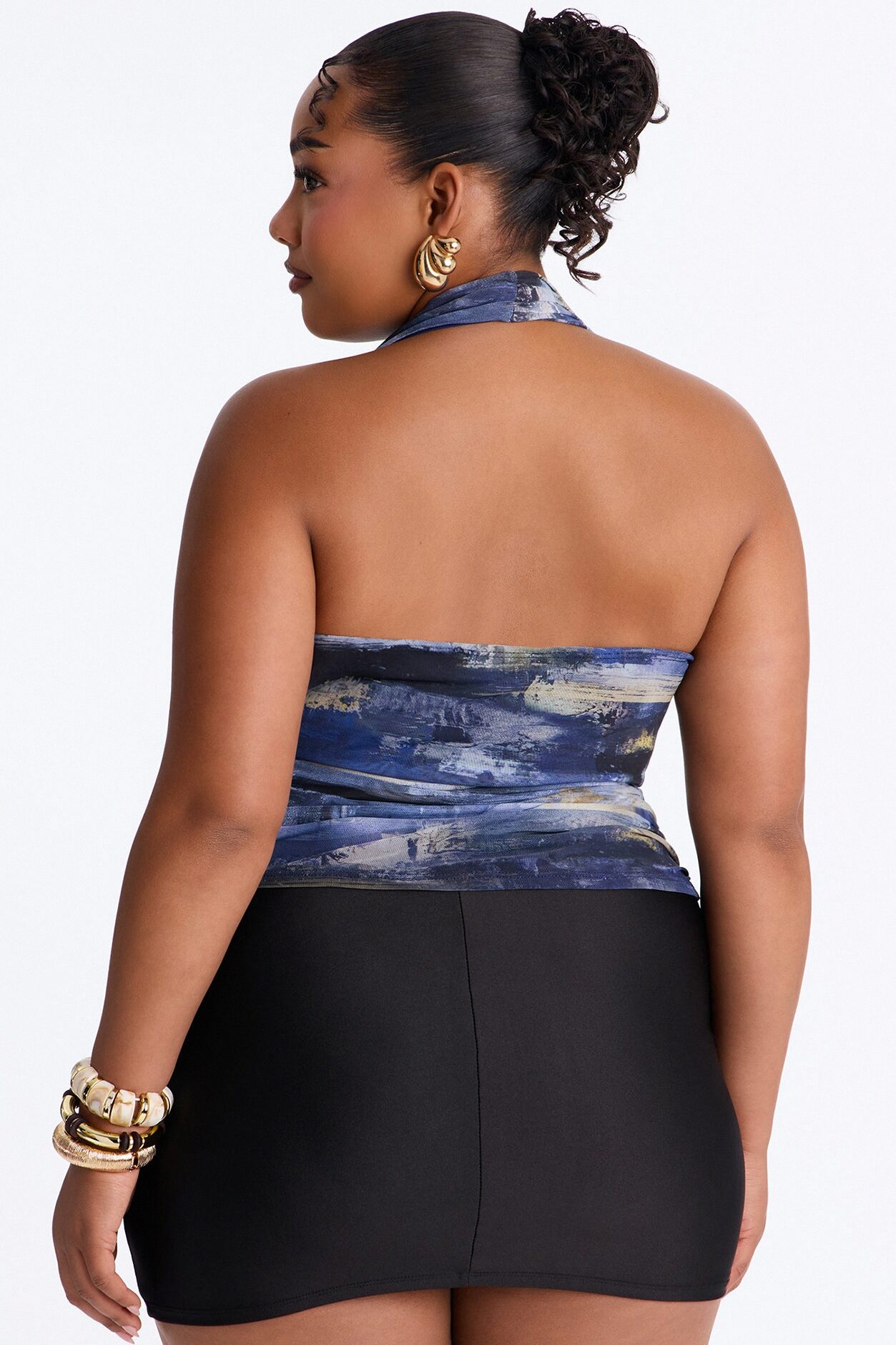 Ivy Hardware Abstract Halter Top - Blue/combo