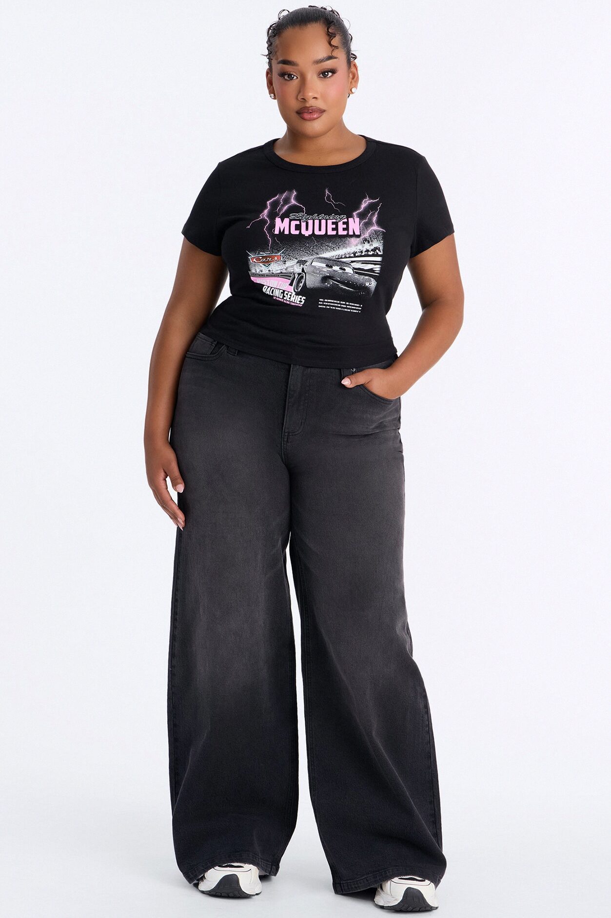 Cars Pink Lightening Baby Tee - Black
