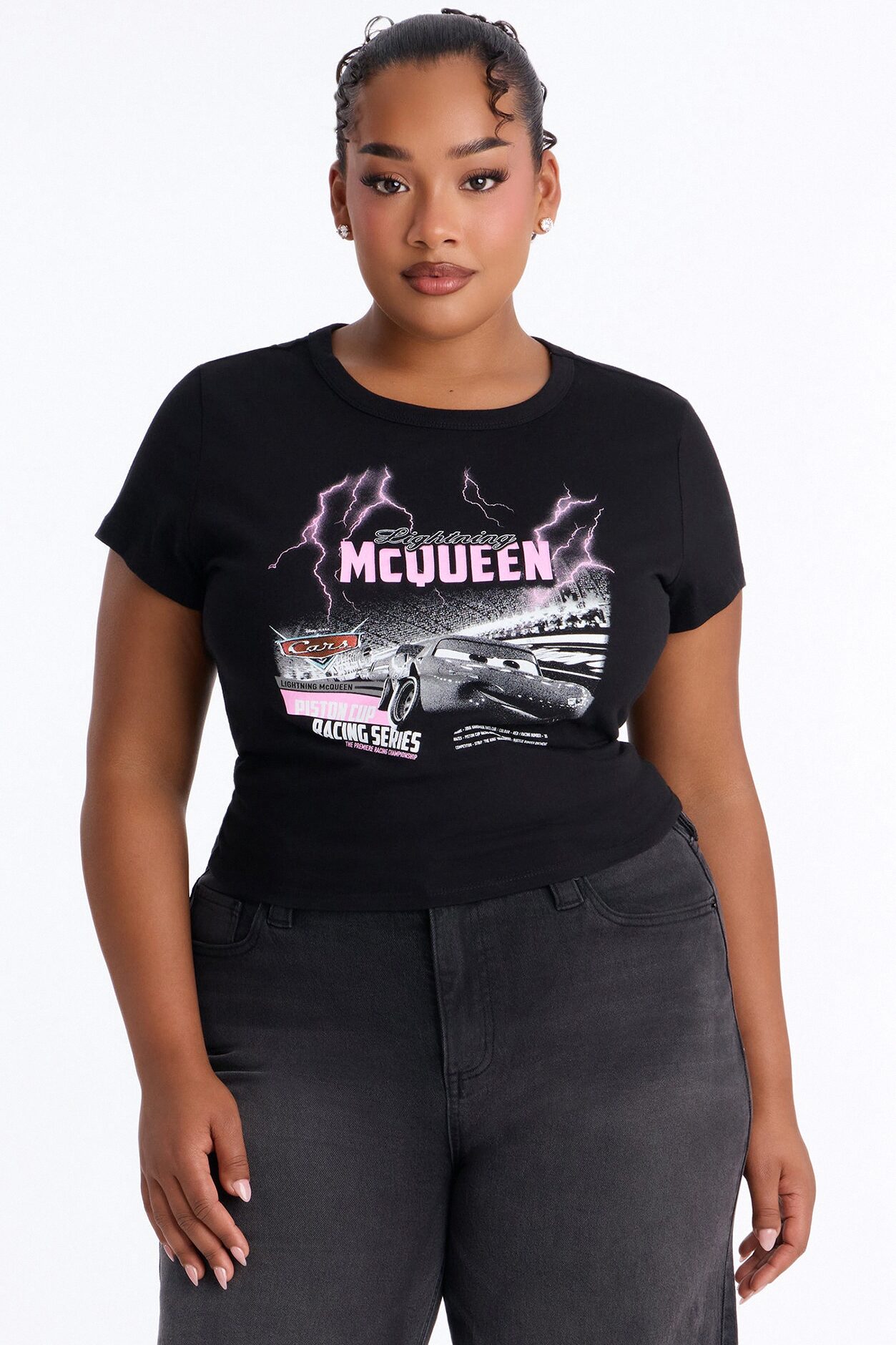 Cars Pink Lightening Baby Tee - Black