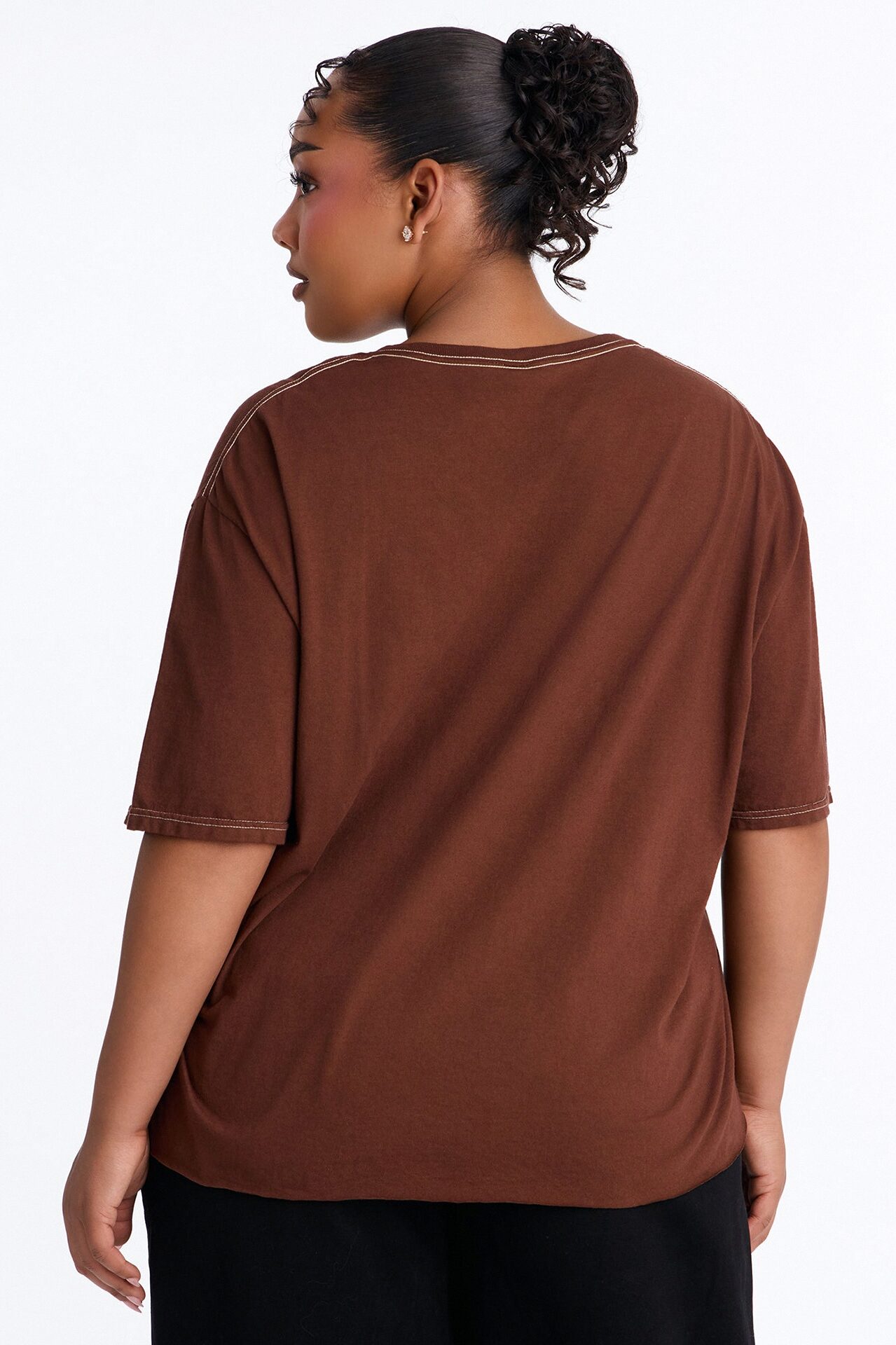 Women Love Oversized Tee - Brown
