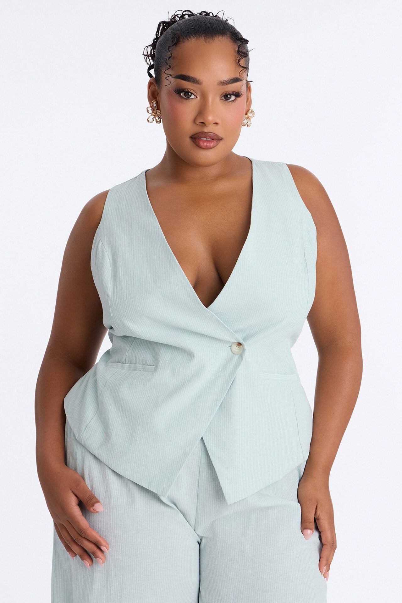 Madison Executive Linen Pant Set - Sage