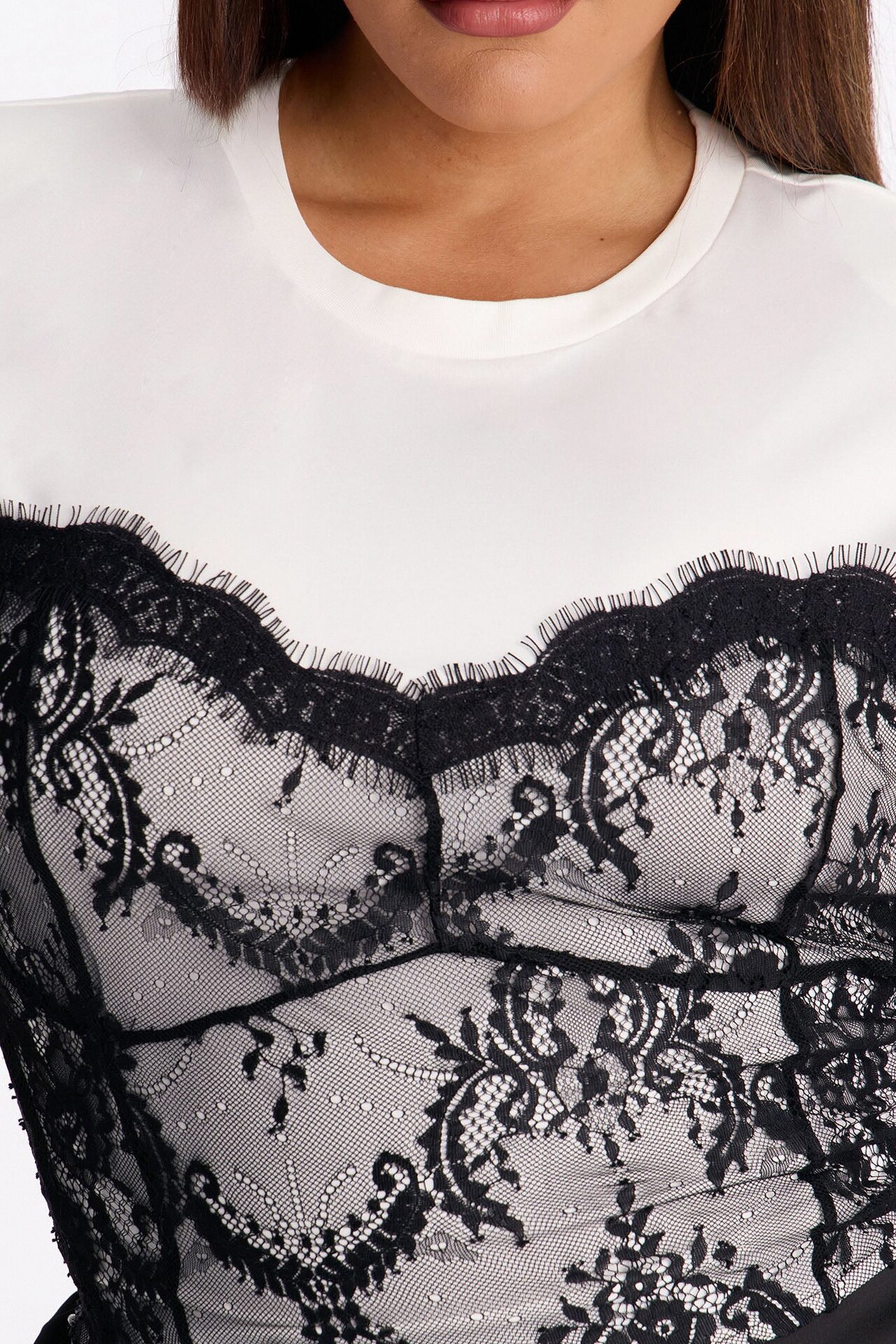 Lena Lace Sleeveless Top - White/combo