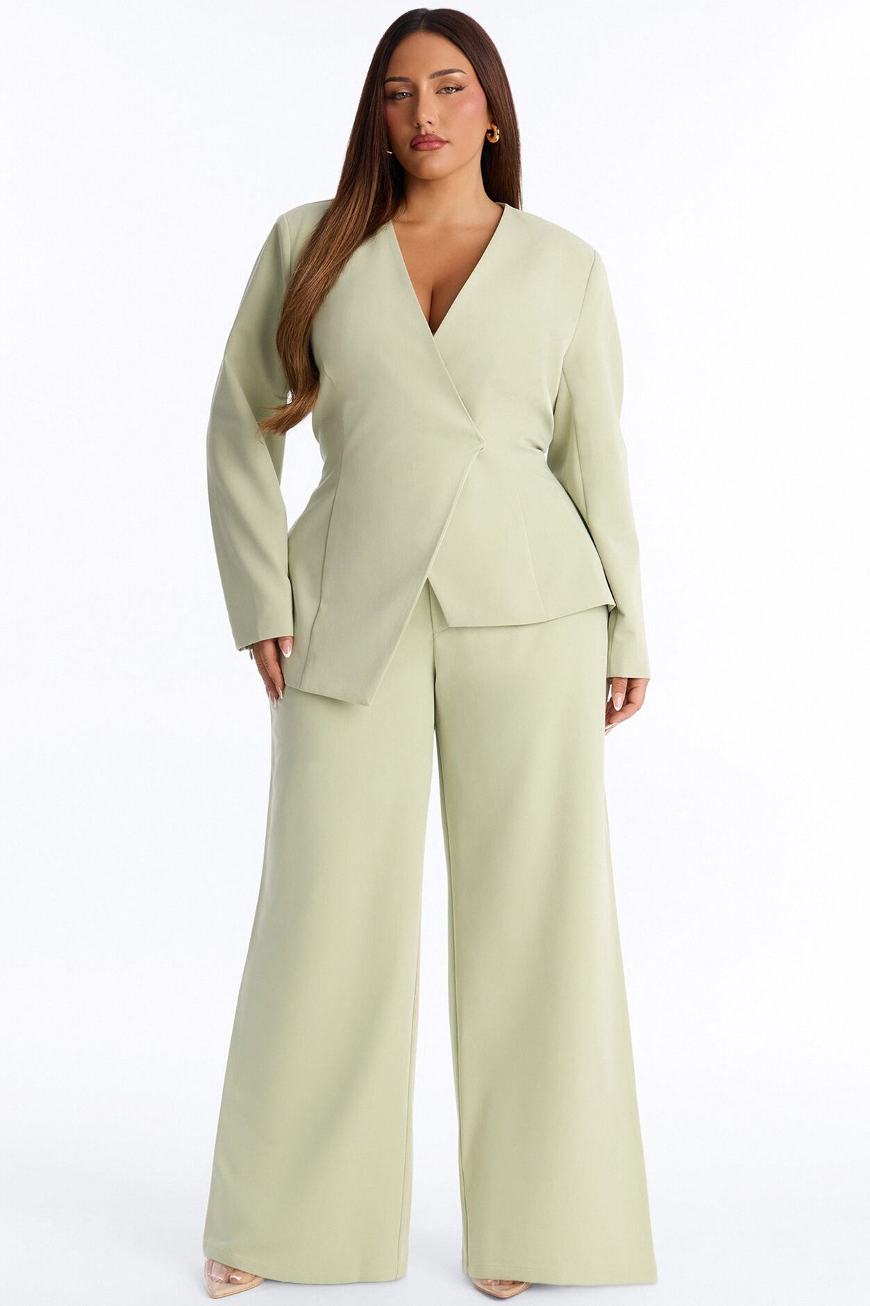 Miss Fabulous Straight Leg Trouser - Sage