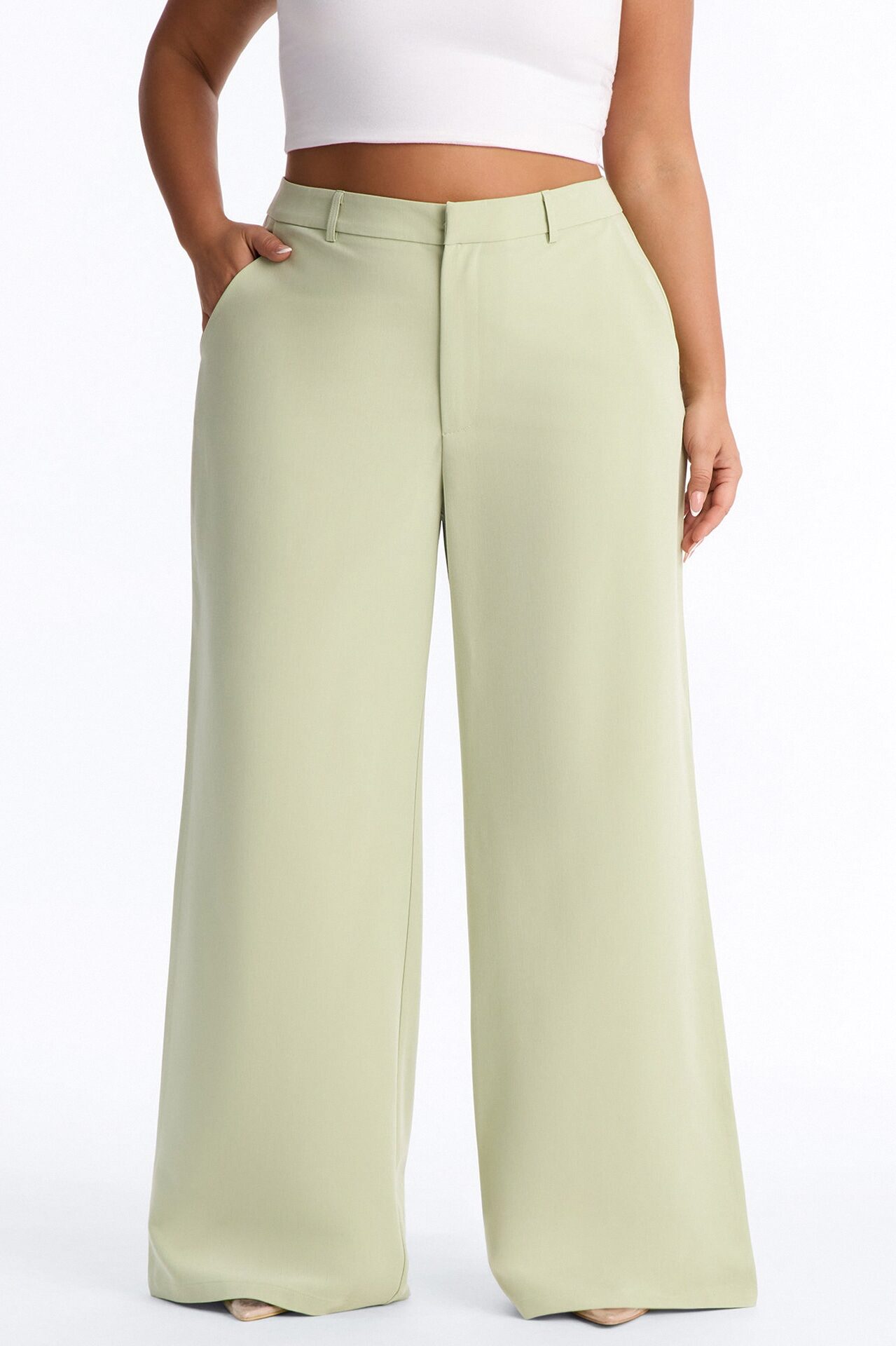Miss Fabulous Straight Leg Trouser - Sage