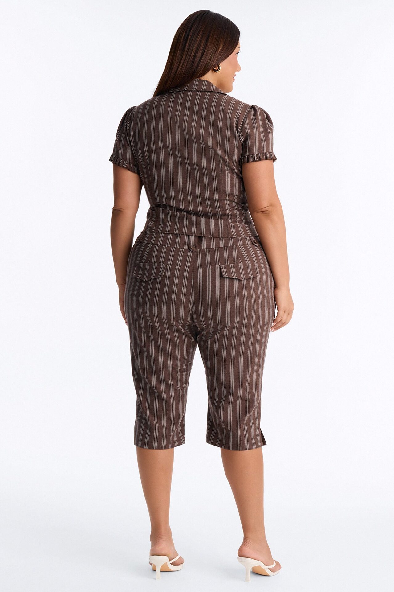 Mabel Striped Capri Set - Chocolate/Combo