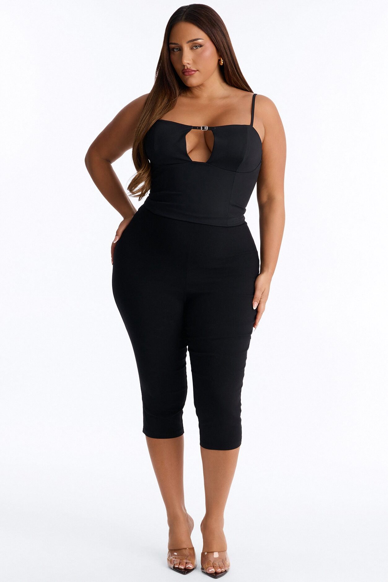 Rhyan Belted Sleeveless Top - Black