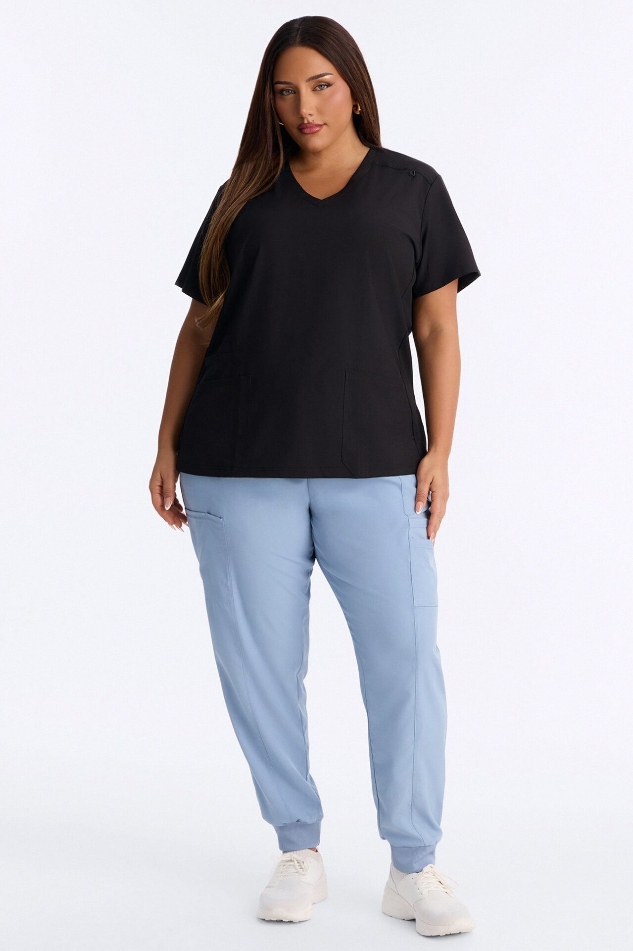 Pulse Pro 4 Way Stretch 5 Pocket Cargo Jogger Scrub Bottoms - Dusty Blue