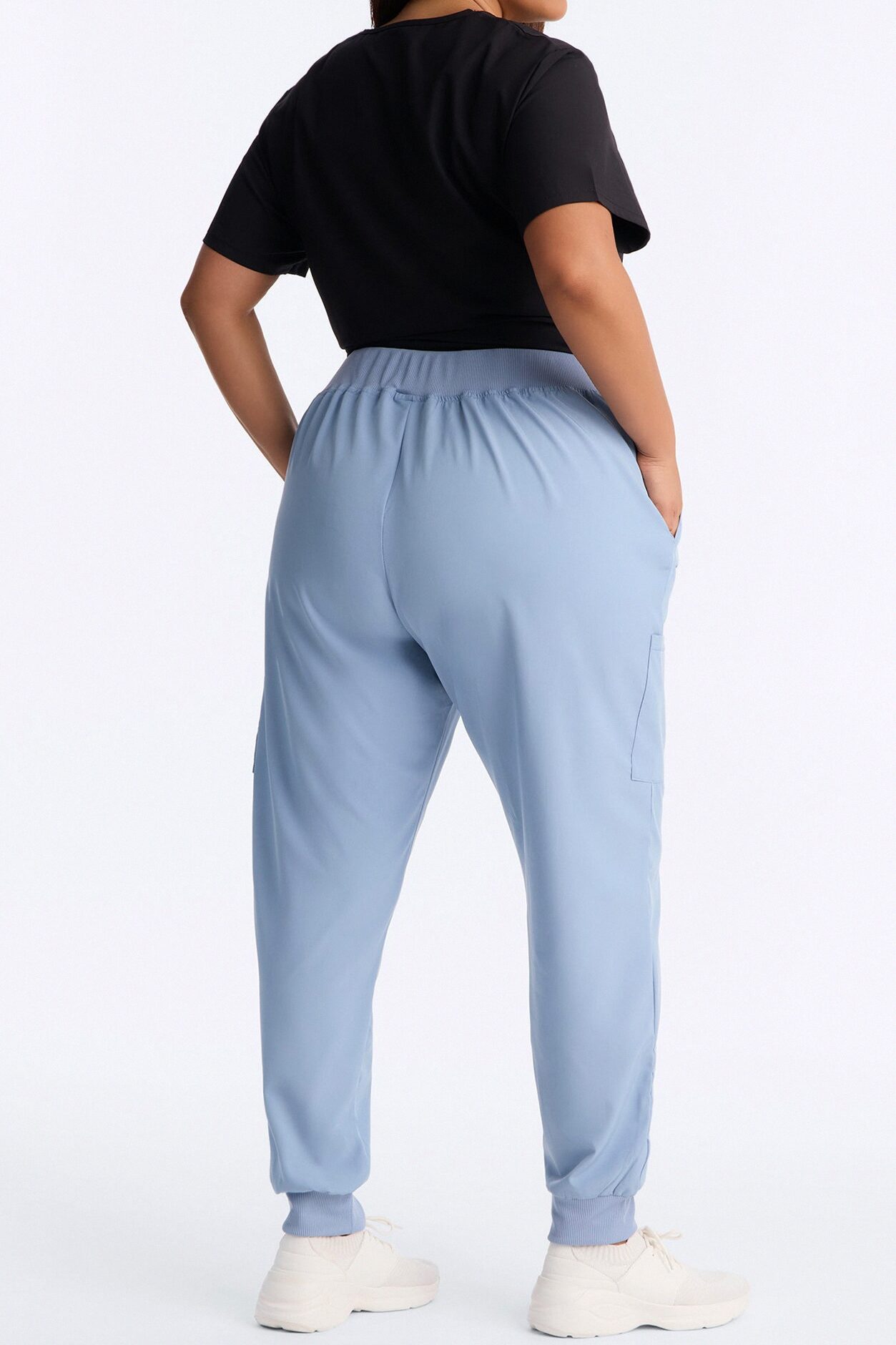 Pulse Pro 4 Way Stretch 5 Pocket Cargo Jogger Scrub Bottoms - Dusty Blue