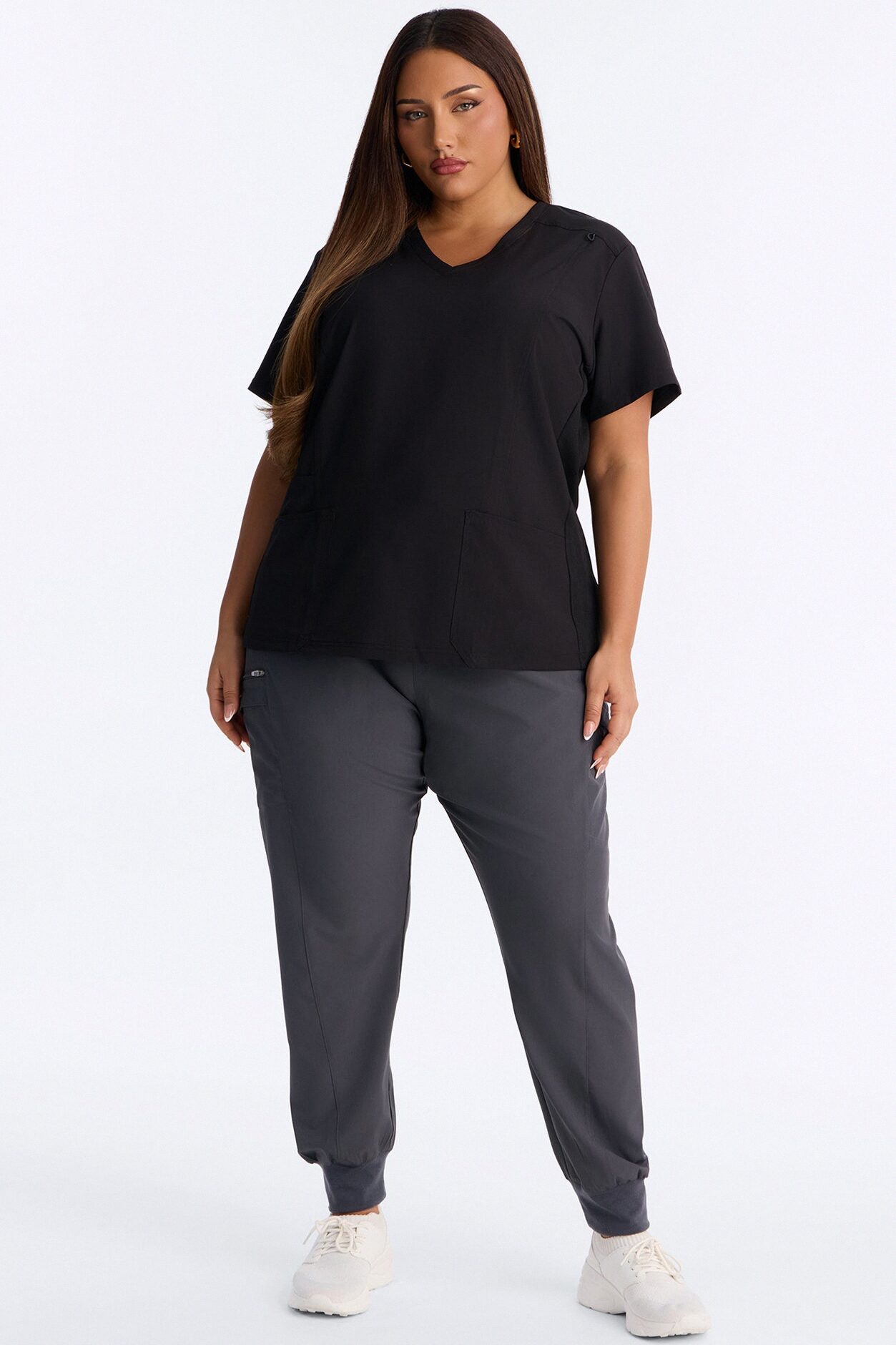 First Call 4 Way Stretch 7 Pocket Cargo Jogger Scrub Bottoms - Charcoal