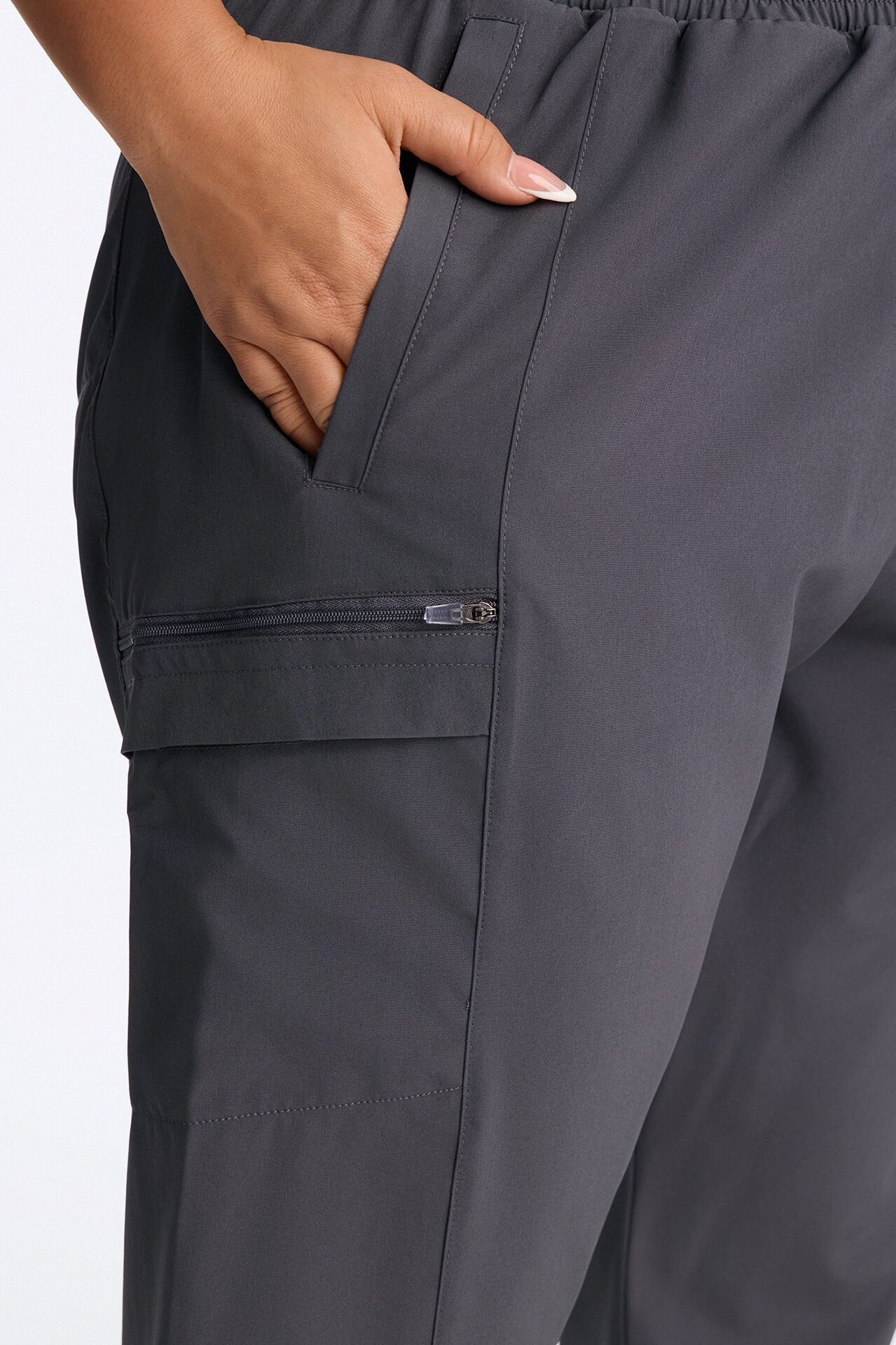 First Call 4 Way Stretch 7 Pocket Cargo Jogger Scrub Bottoms - Charcoal