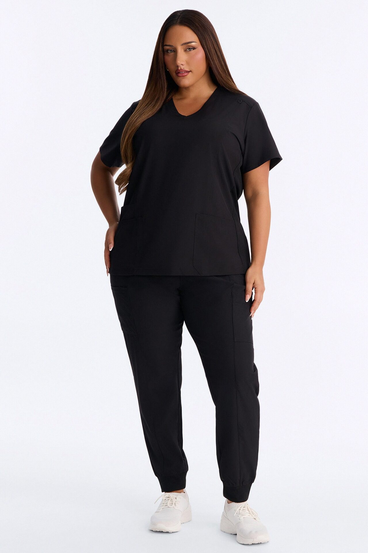 Pulse Pro 4 Way Stretch 5 Pocket Cargo Jogger Scrub Bottoms - Black