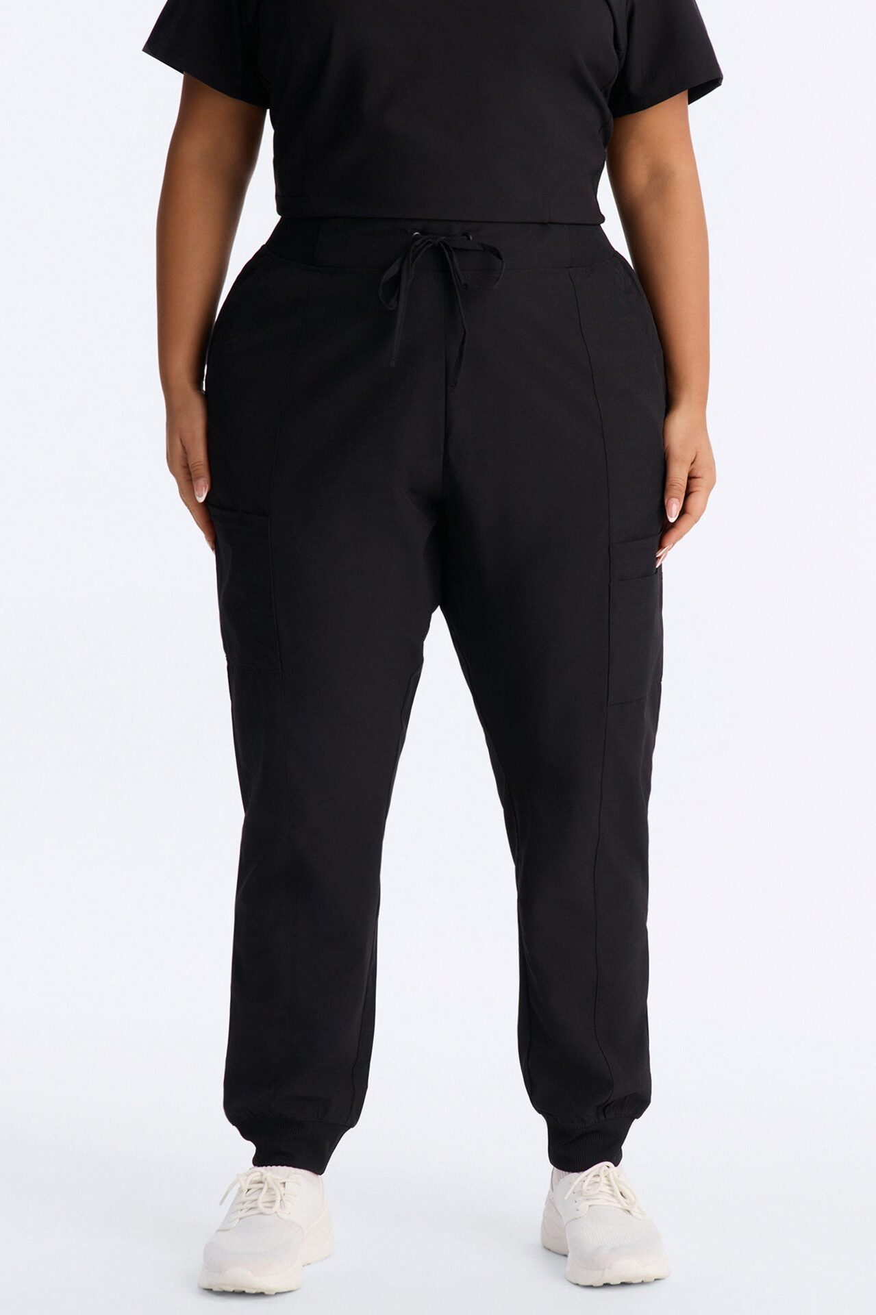 Pulse Pro 4 Way Stretch 5 Pocket Cargo Jogger Scrub Bottoms - Black