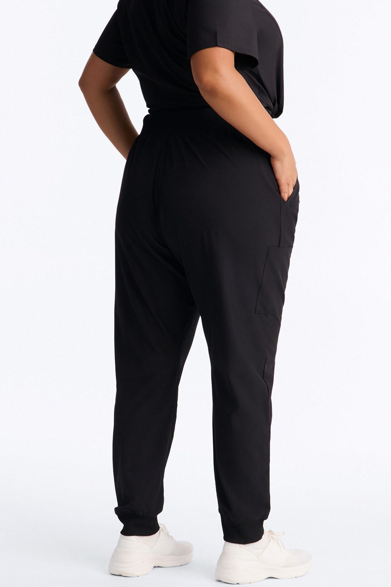 Pulse Pro 4 Way Stretch 5 Pocket Cargo Jogger Scrub Bottoms - Black