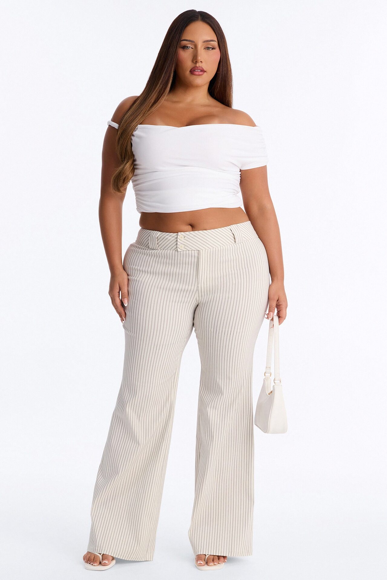 Elle Low Rise Straight Leg Pant - Ivory/combo