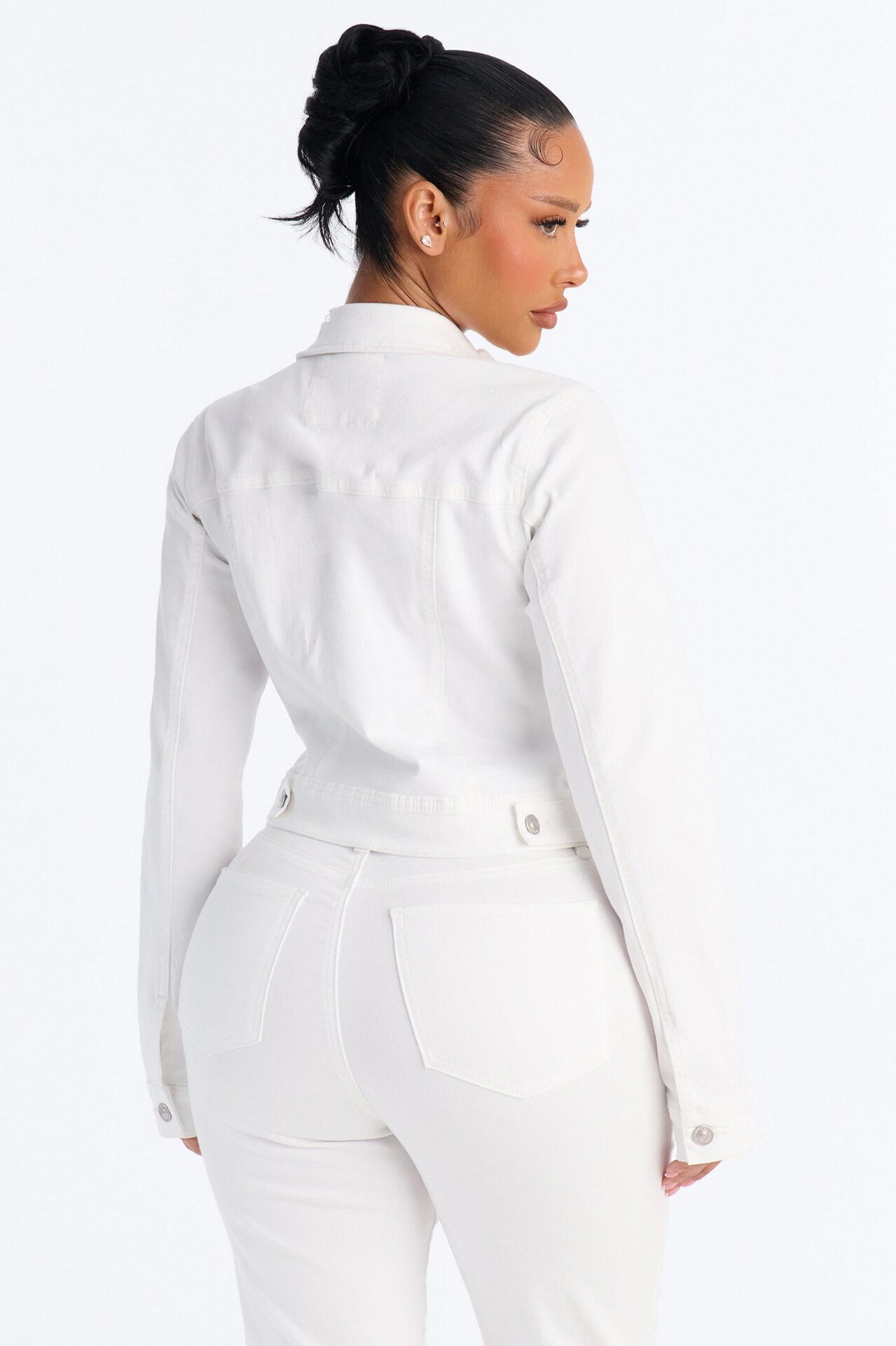 Go Getter Stretch Denim Jacket - White