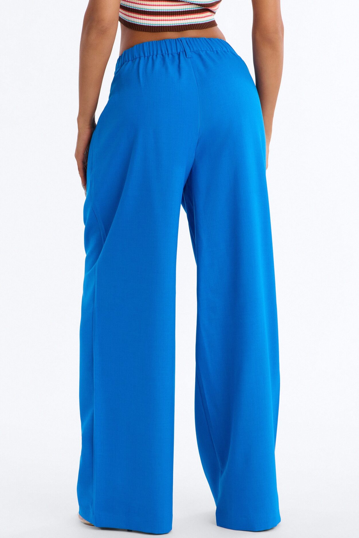 Cami Wide Leg Trouser Pant - Blue