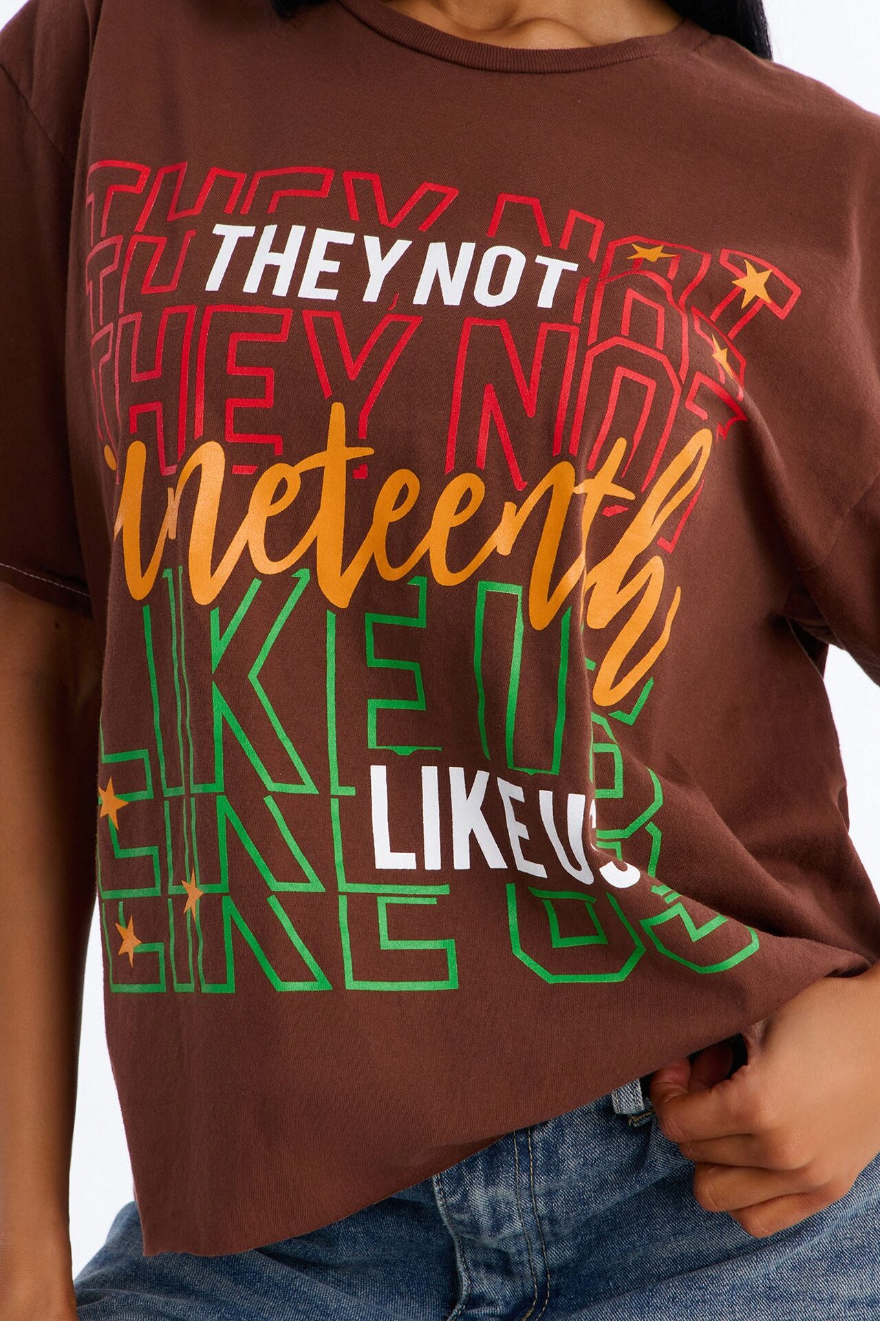 They Not Like Us Oversized Tee - Brown