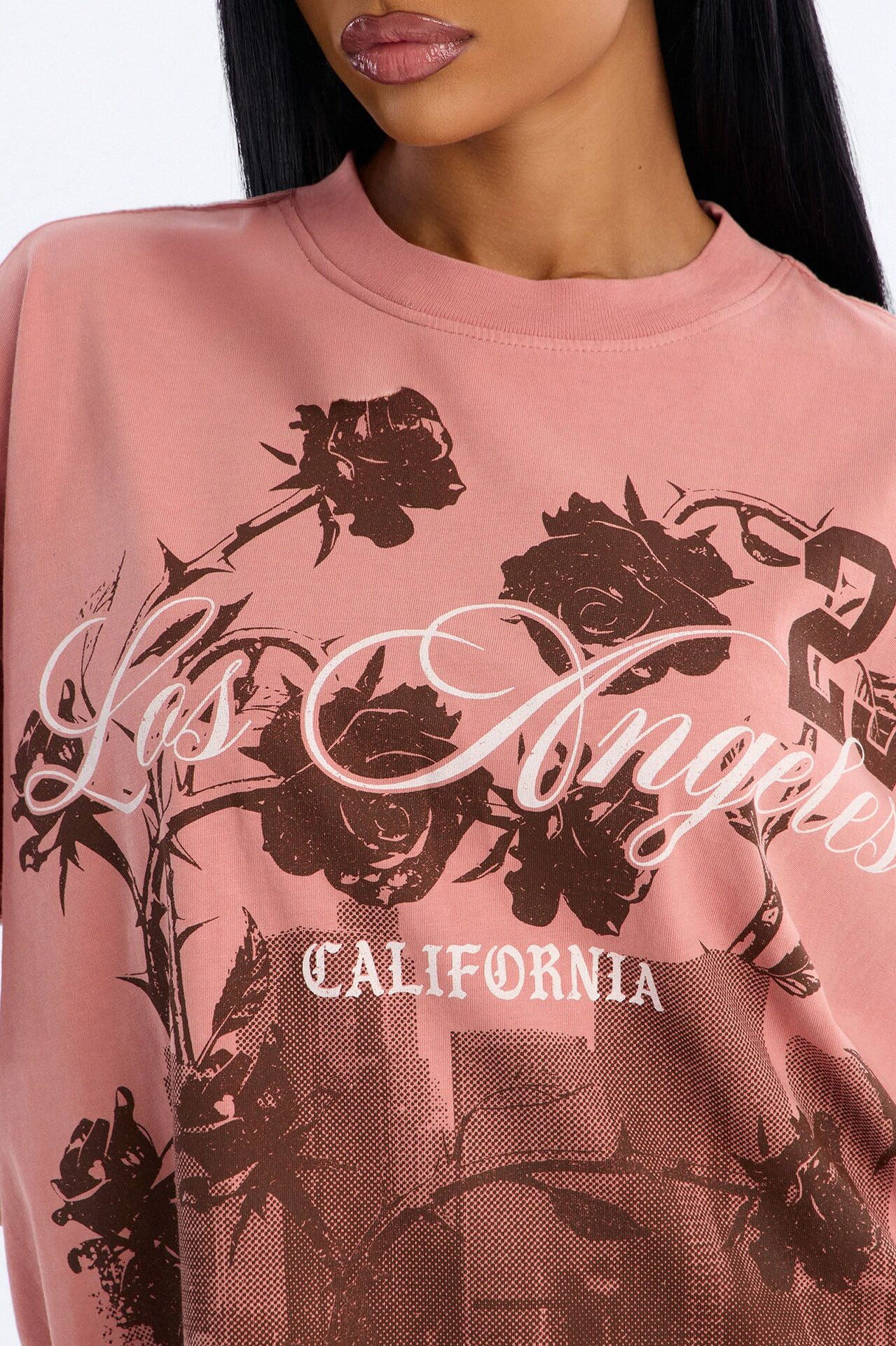 Los Angeles Rose's Washed T-Shirt - Blush