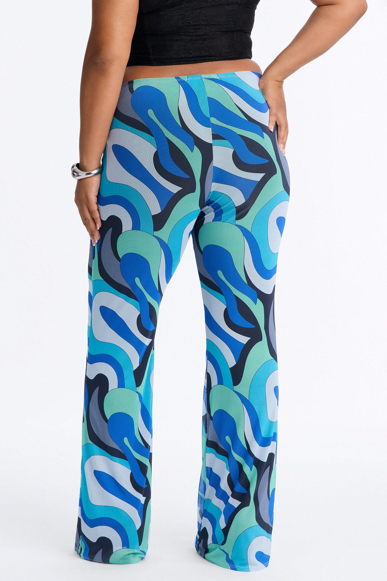 All That Low Rise Mesh Flare Pant - Blue/combo
