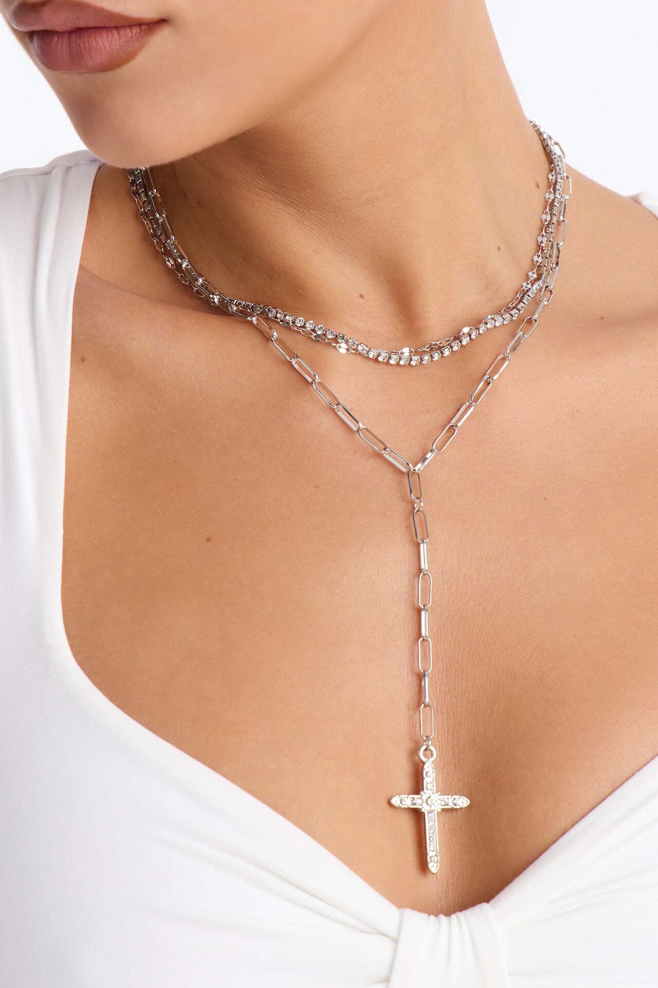 Best Behavior Lariat Necklace - Silver