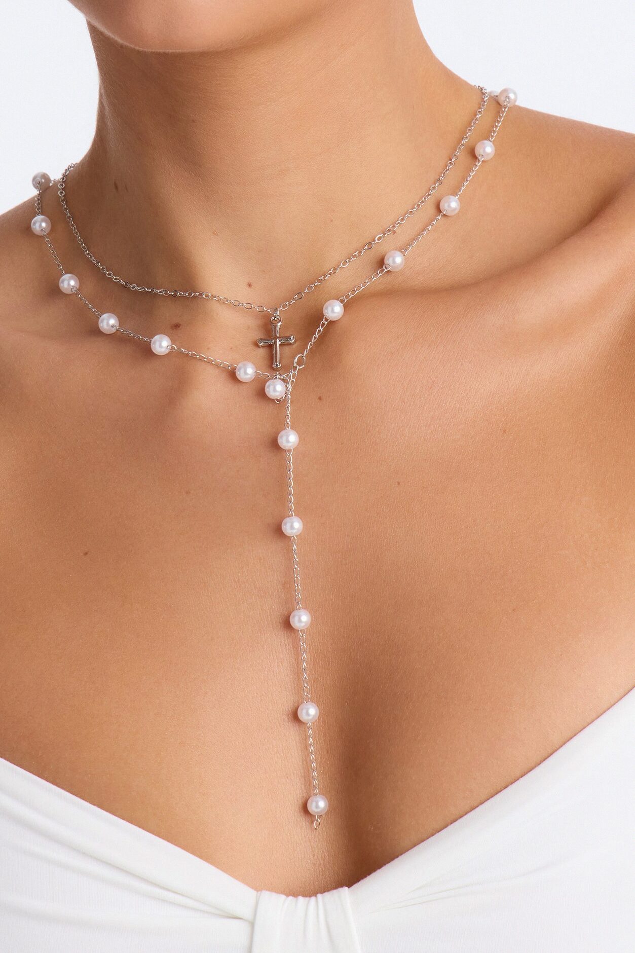 Dainty Diosa Lariat Necklace - Silver