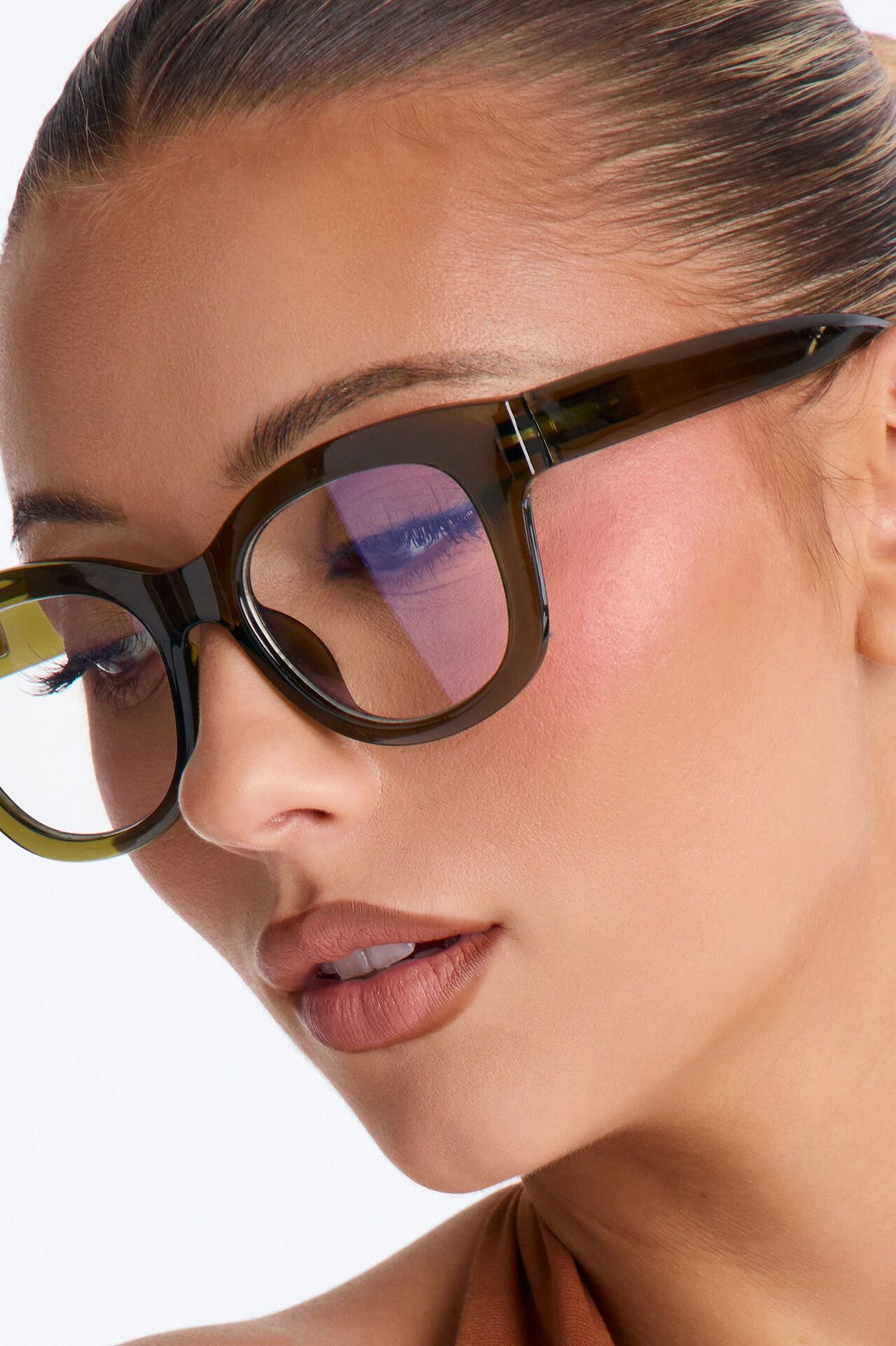 Screen Chic Square Blue Light Glasses - Olive