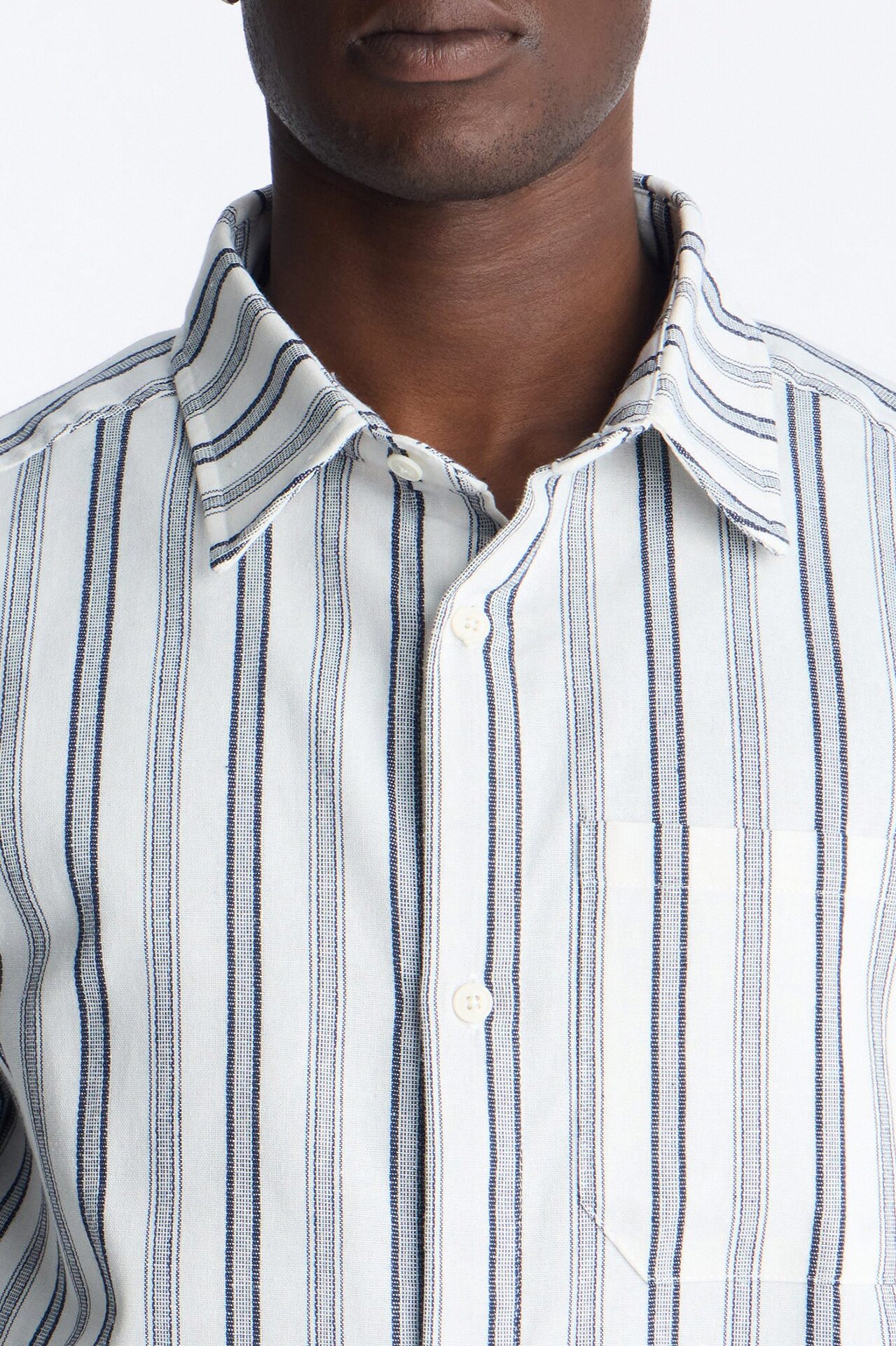 Relaxed Saltwater Stripes Button Up Shirt - White/combo