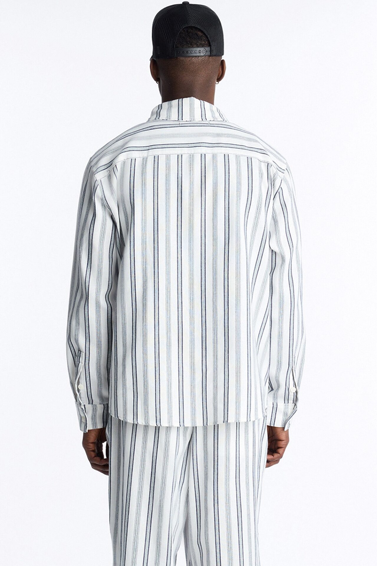 Relaxed Saltwater Stripes Button Up Shirt - White/combo